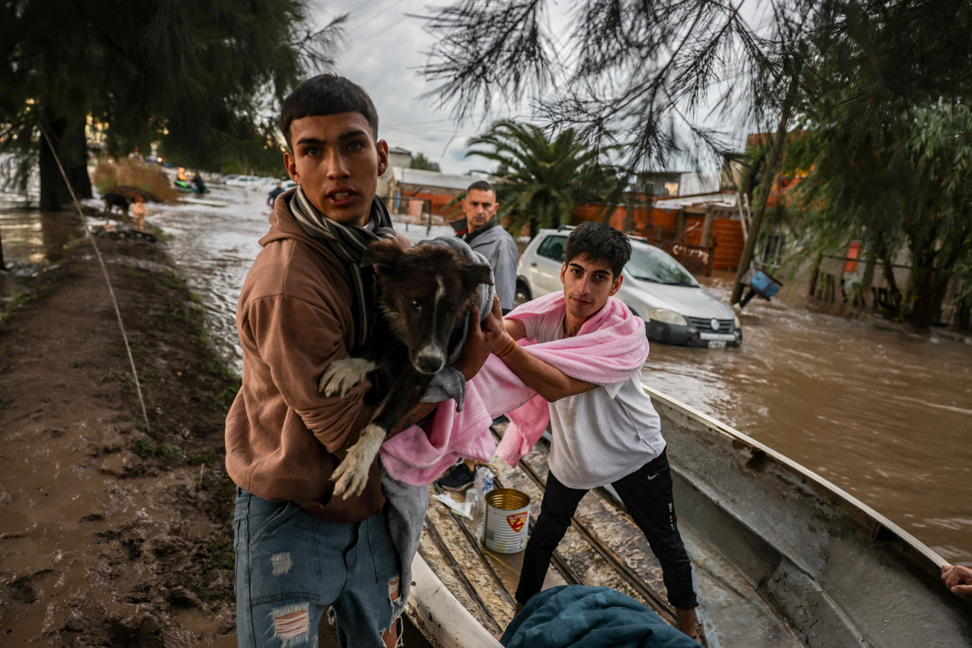 Floodwaters inundate streets and homes following severe storms in Campana | Buenos Aires, 2025.