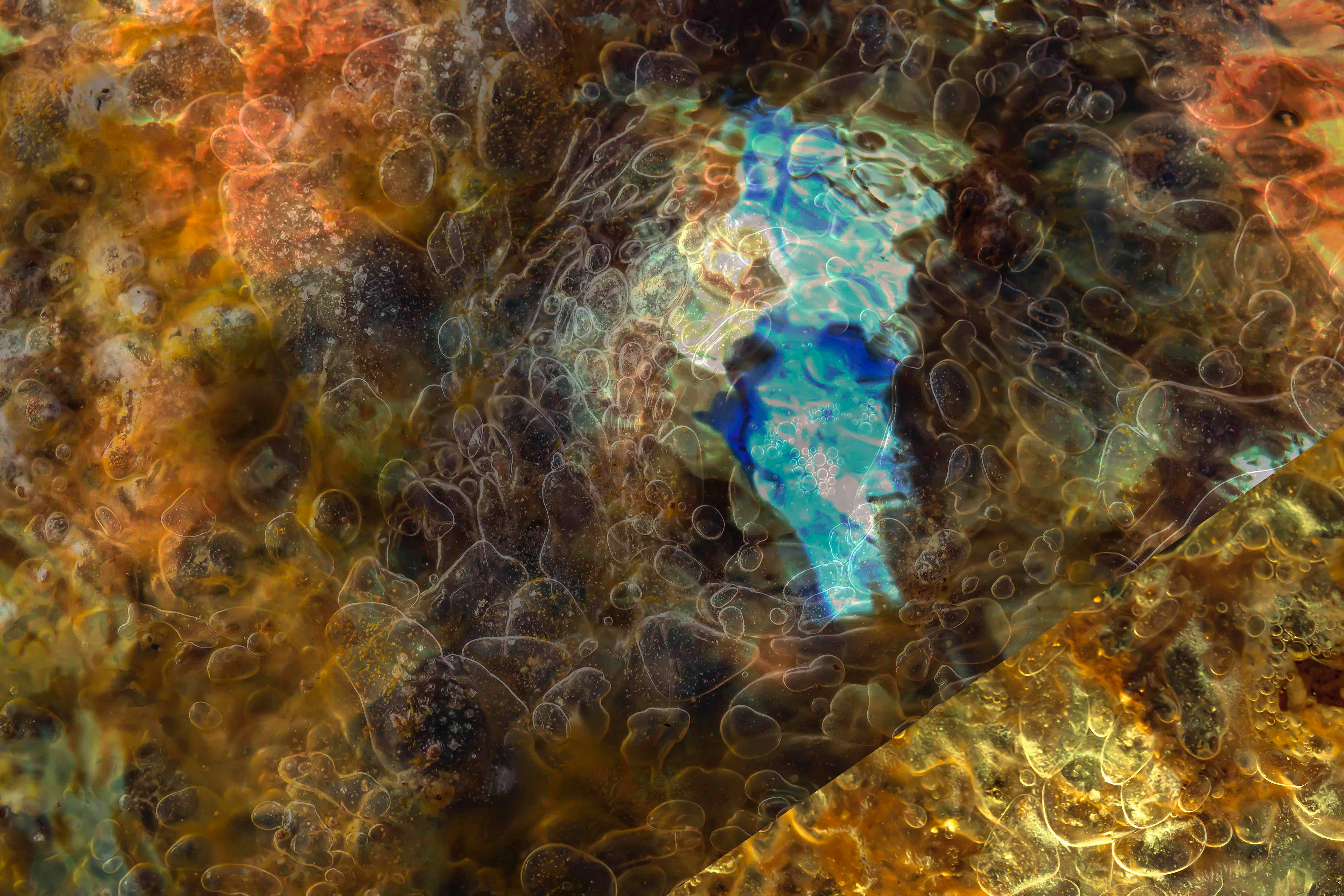 Des bulles-ampoules-masques d’oxygène surgirent de cet indéfini