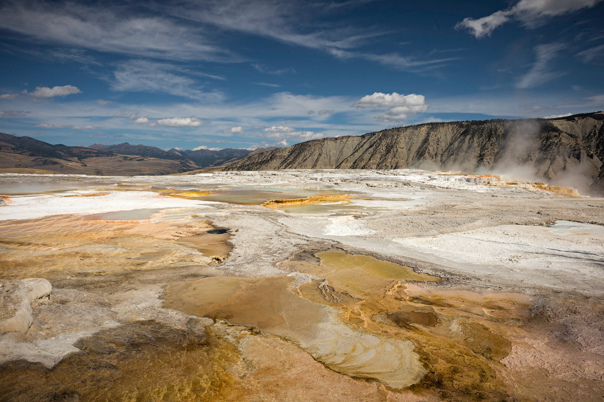 A view of Canary Spring which is part of the Travertine Terraces located in the Mammoth Hot Springs area of Yellowstone National Park....one amazing, ethereal landscape! Thank you for viewing, voting and/or any constructive comments