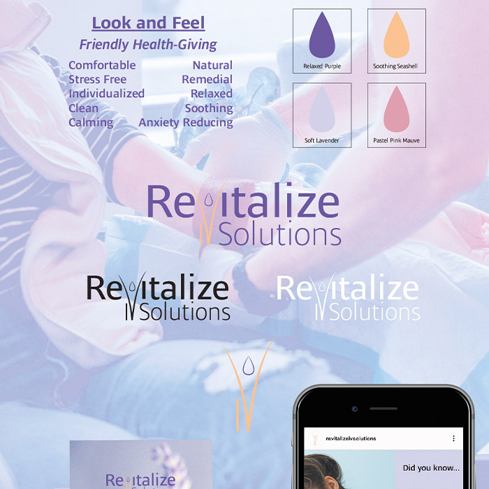 Revitalize IV Solutions visual identity, logo set by ABBracher