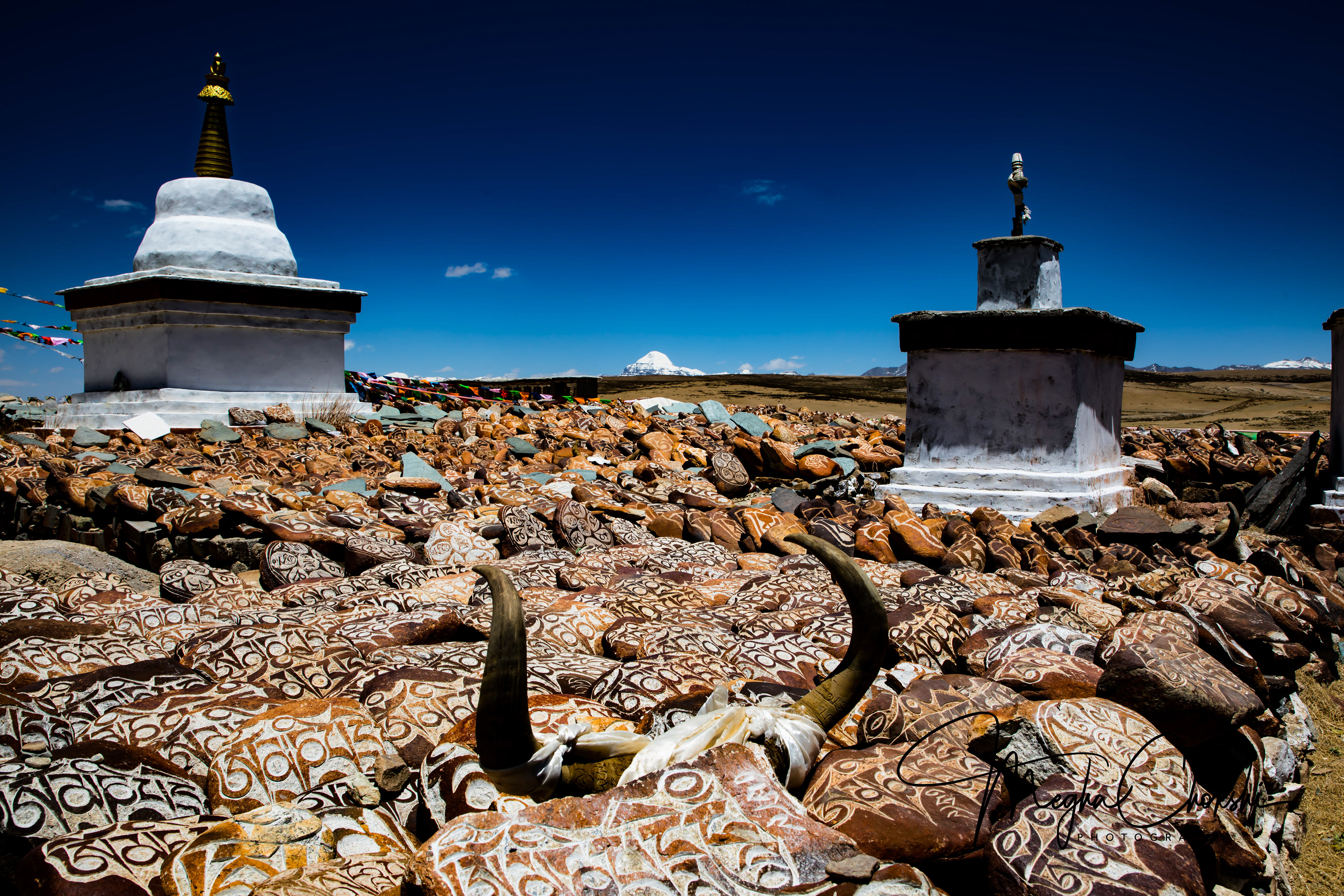 Lake Mansarovar and Chiu Monastery, Tibet