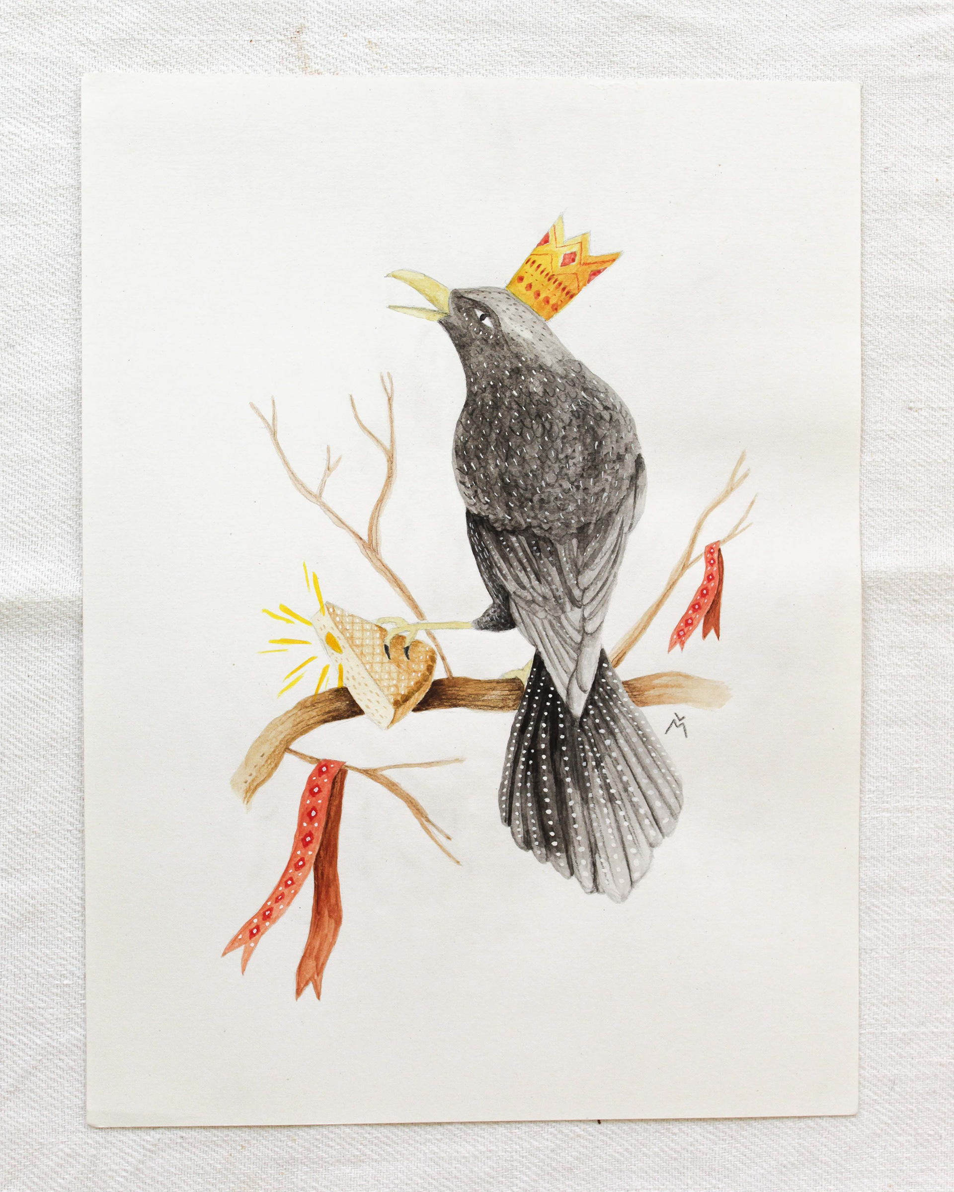 La fève, 21 x 29,7 cm, papier 180 g, gouache et crayons // 95 €