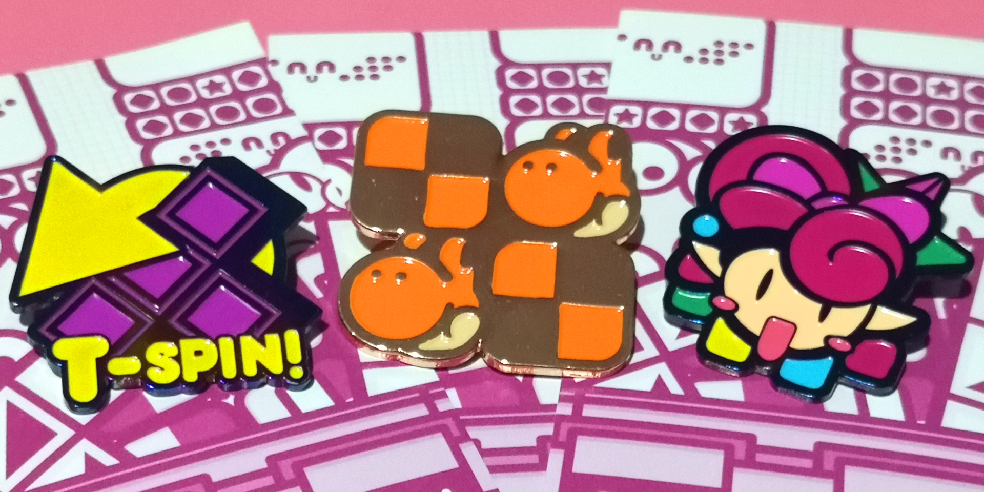 2019 Fanart Pins (Tetris, Yoshi's Cookie, Panel De Pon)