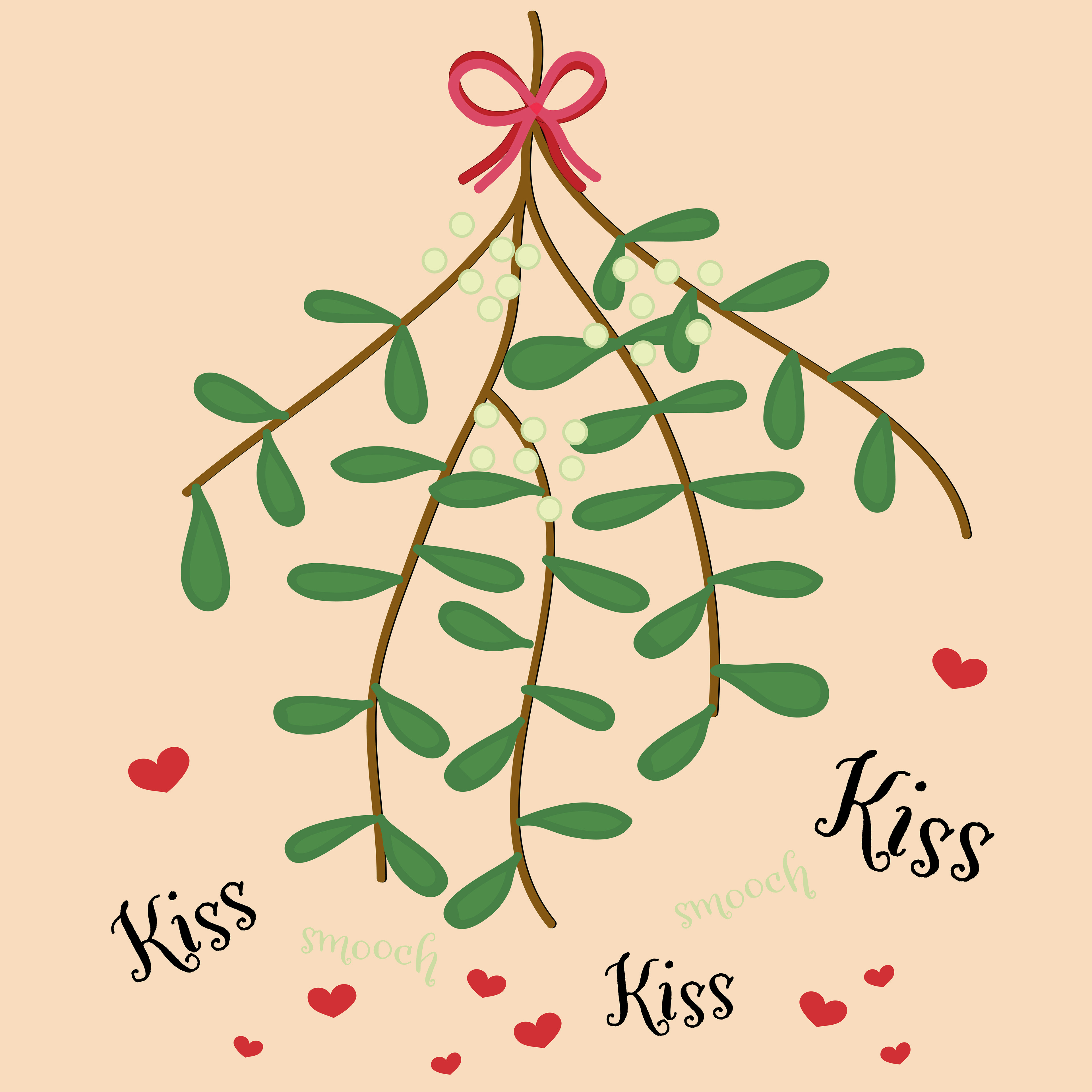 Kiss under the mistletoe