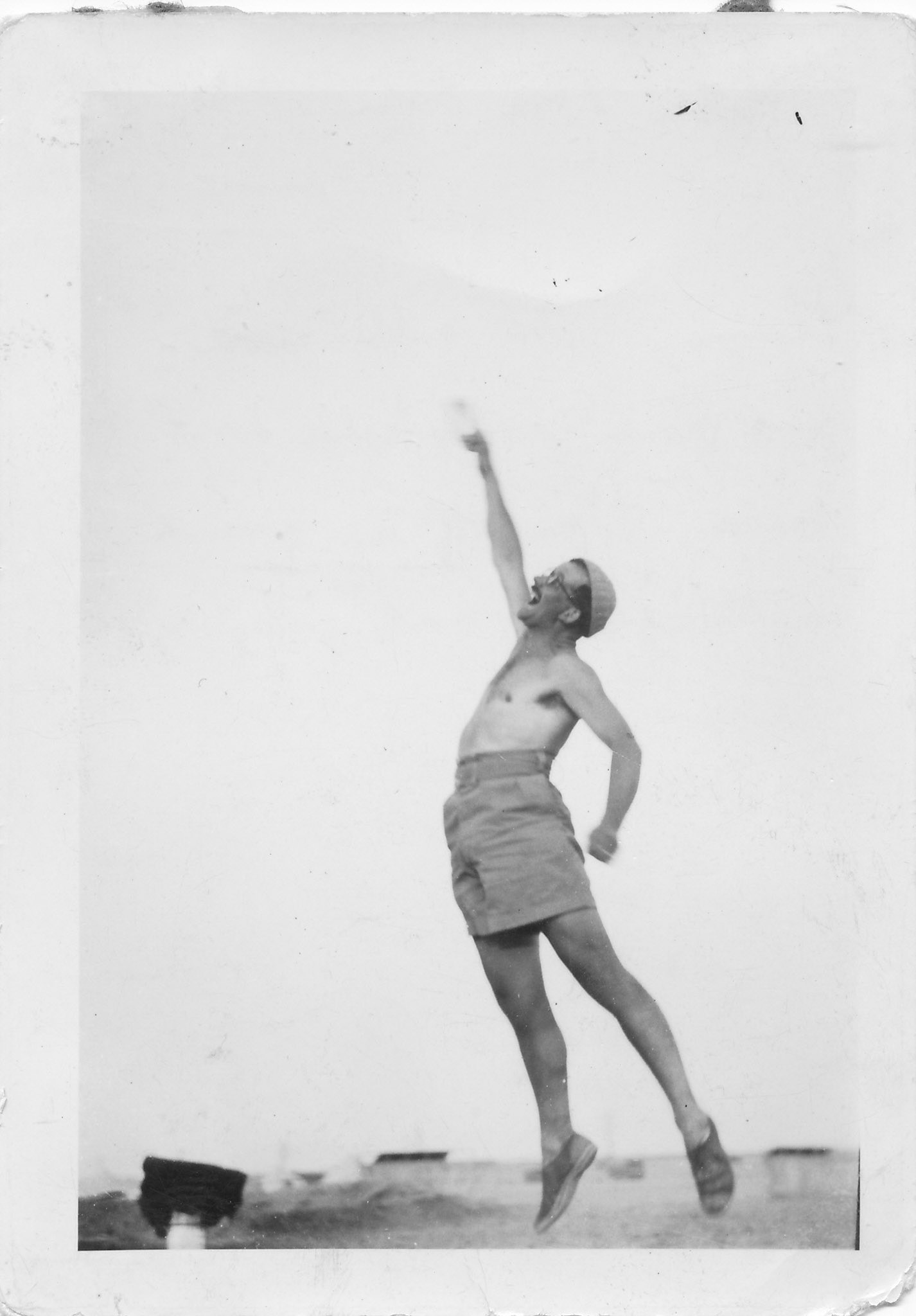 May 1941.  Playing with rubber coit