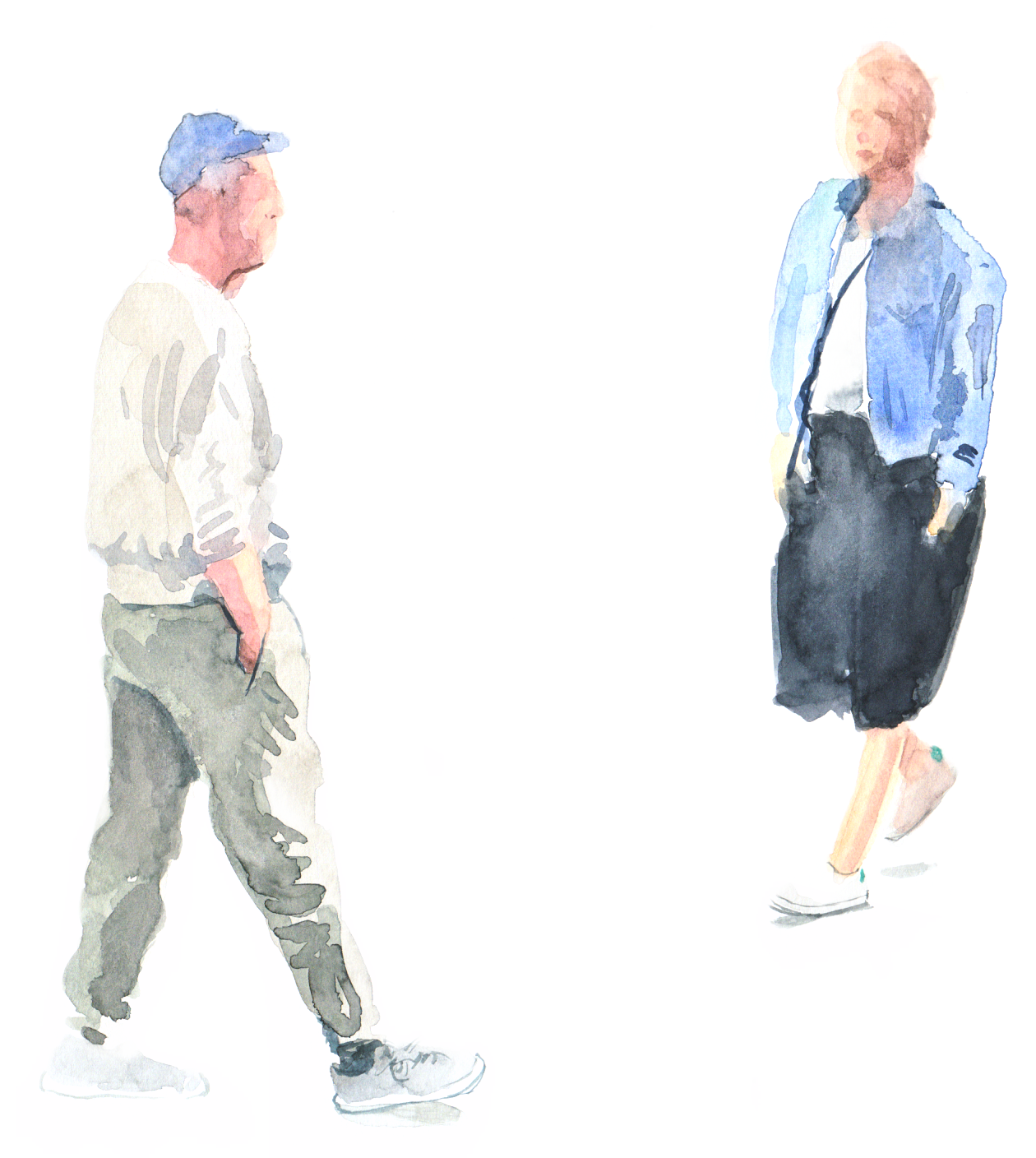 Aquarell illustration von zwei Menschen