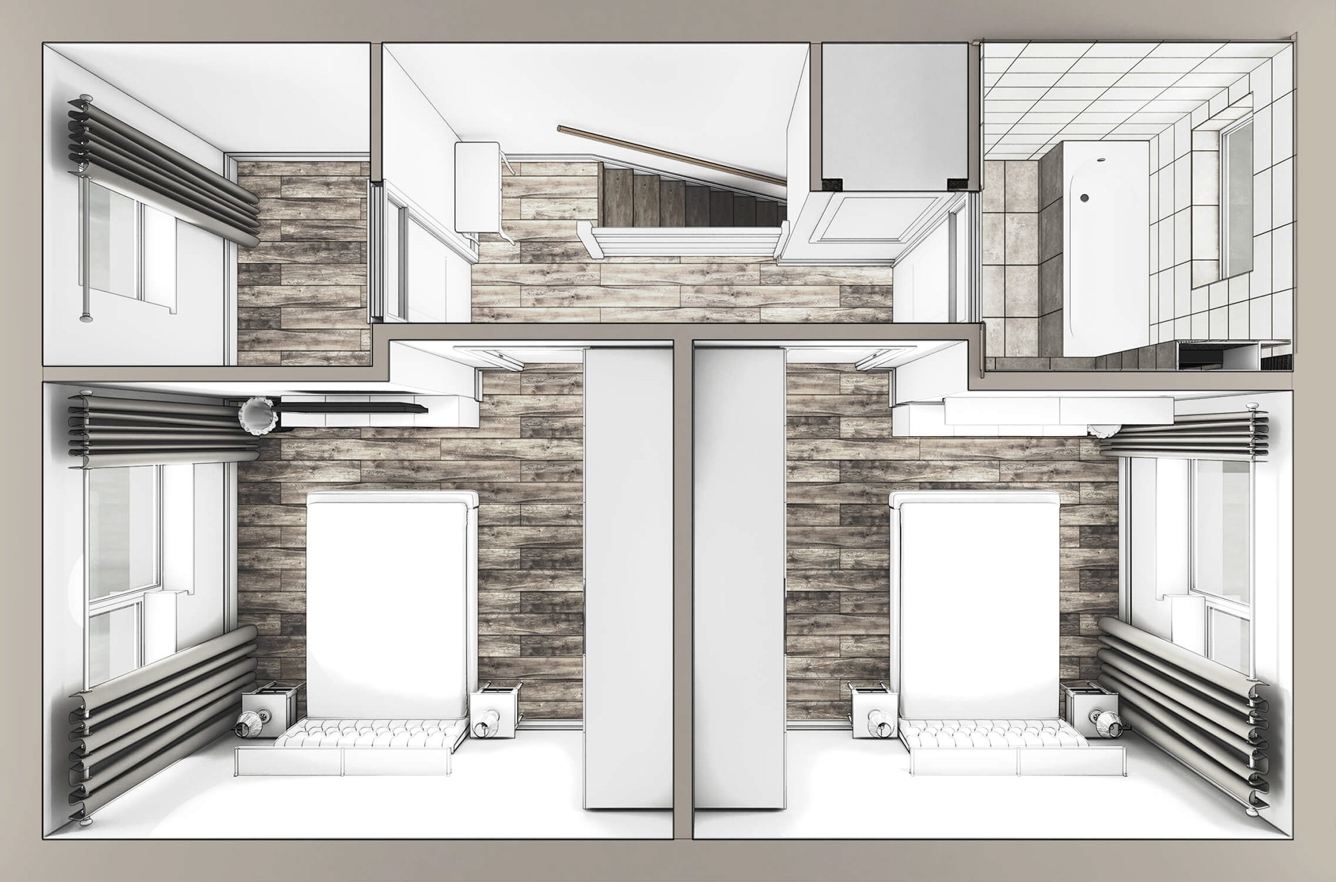 Sleeping Area - Hallway, Bedrooms - Reconfigure the Current Floor Plan - Space, Function, Style