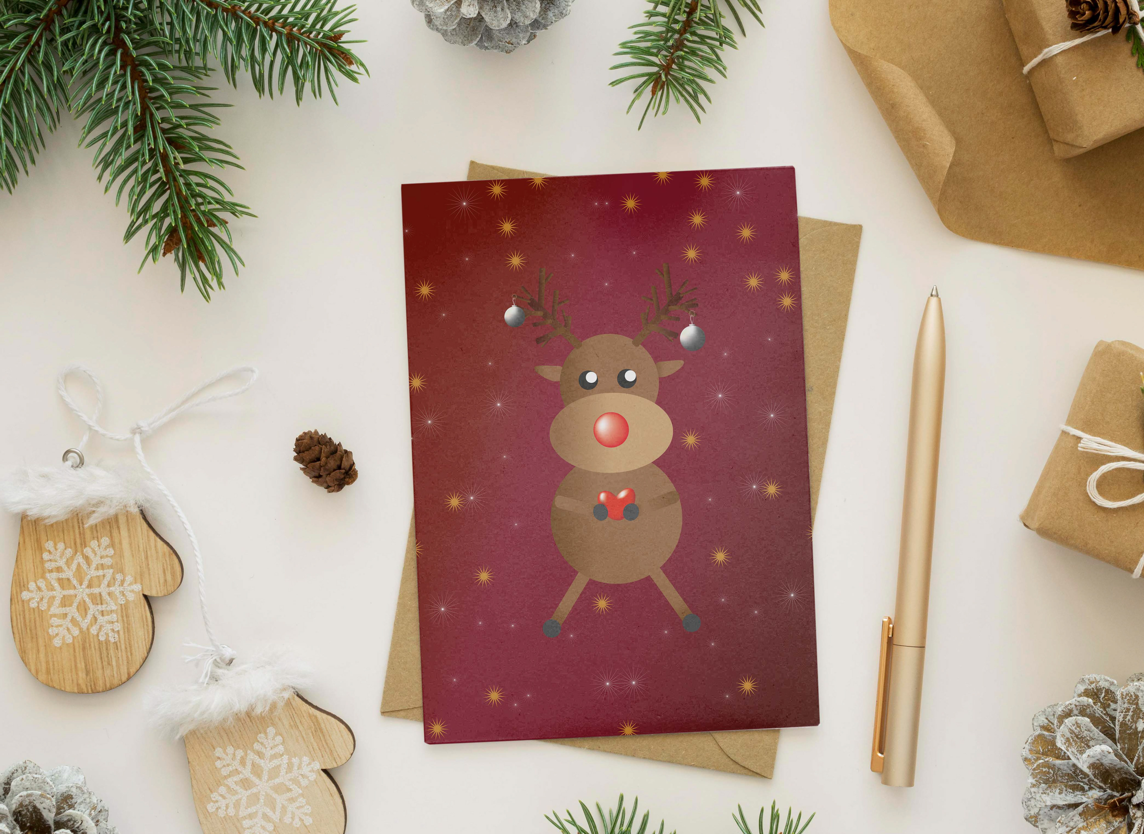 Illustration und Weihnachtskarte, Projektarbeit während der Ausbildung