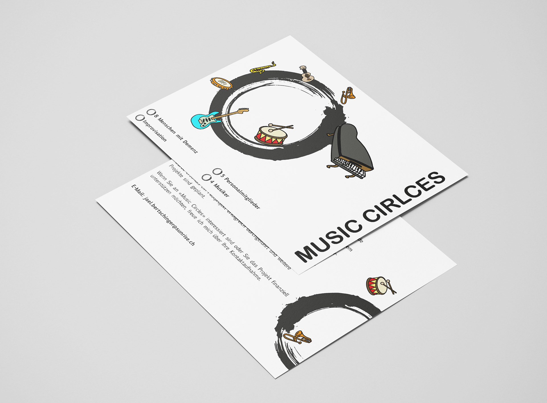 Flyer "Music Circles", Projektarbeit während der Ausbildung