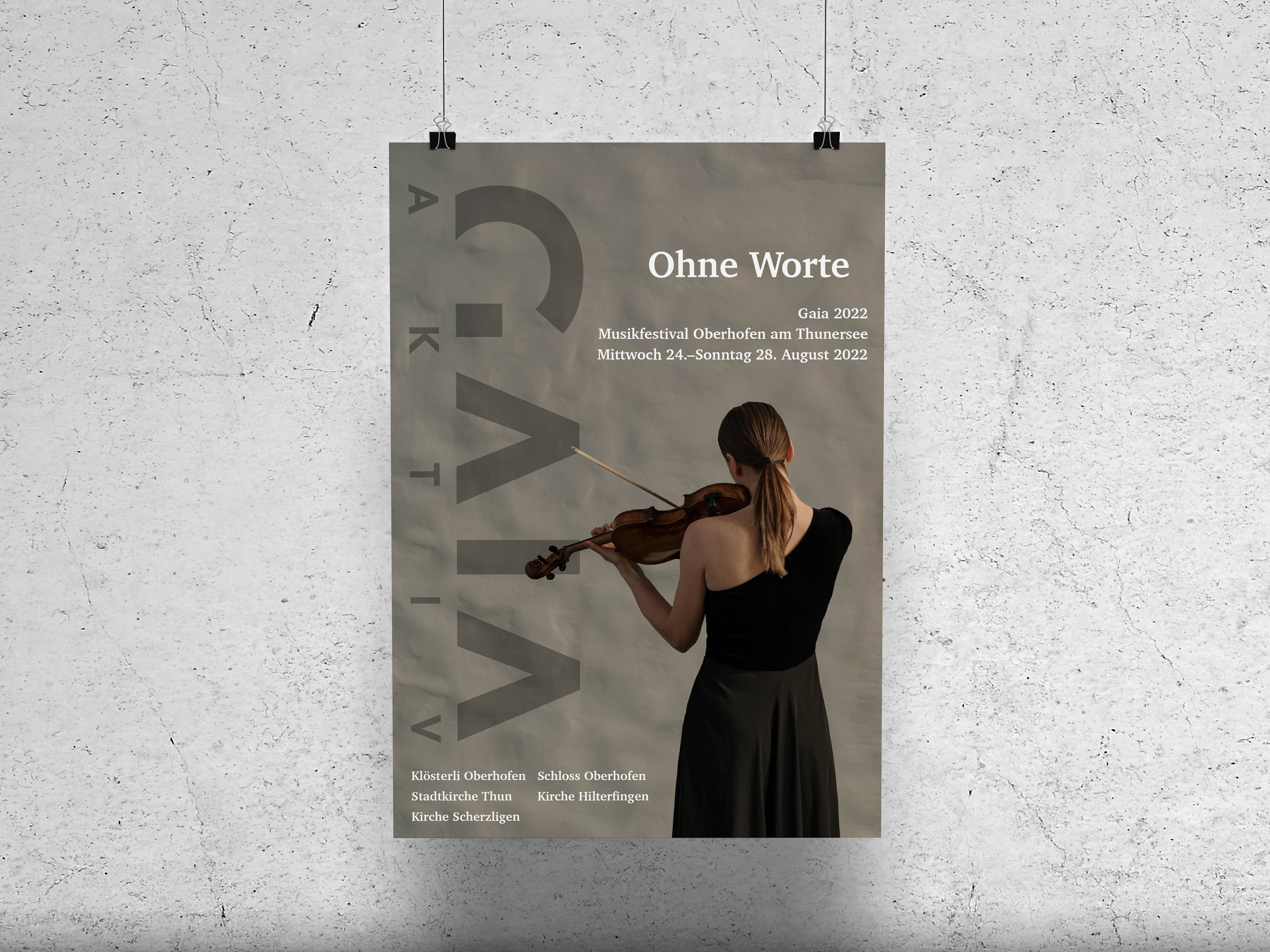 Plakat für das Musikfestival "Gaia Aktiv", Projektarbeit während der Ausbildung