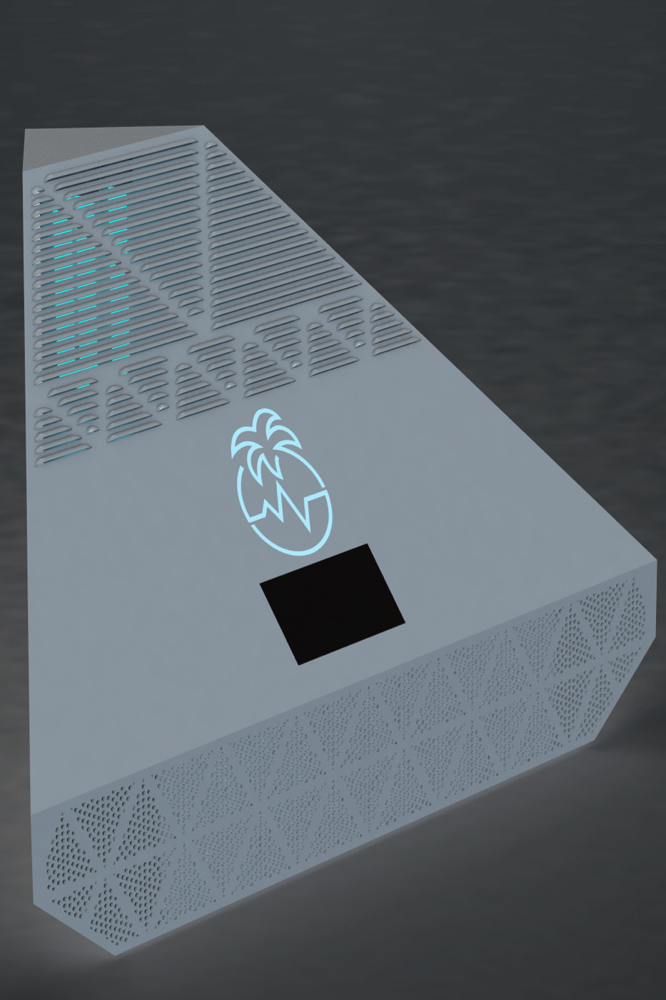 An LCD touch screen shows the data of air purified and filter health that can wirelessly connect to a mobile device