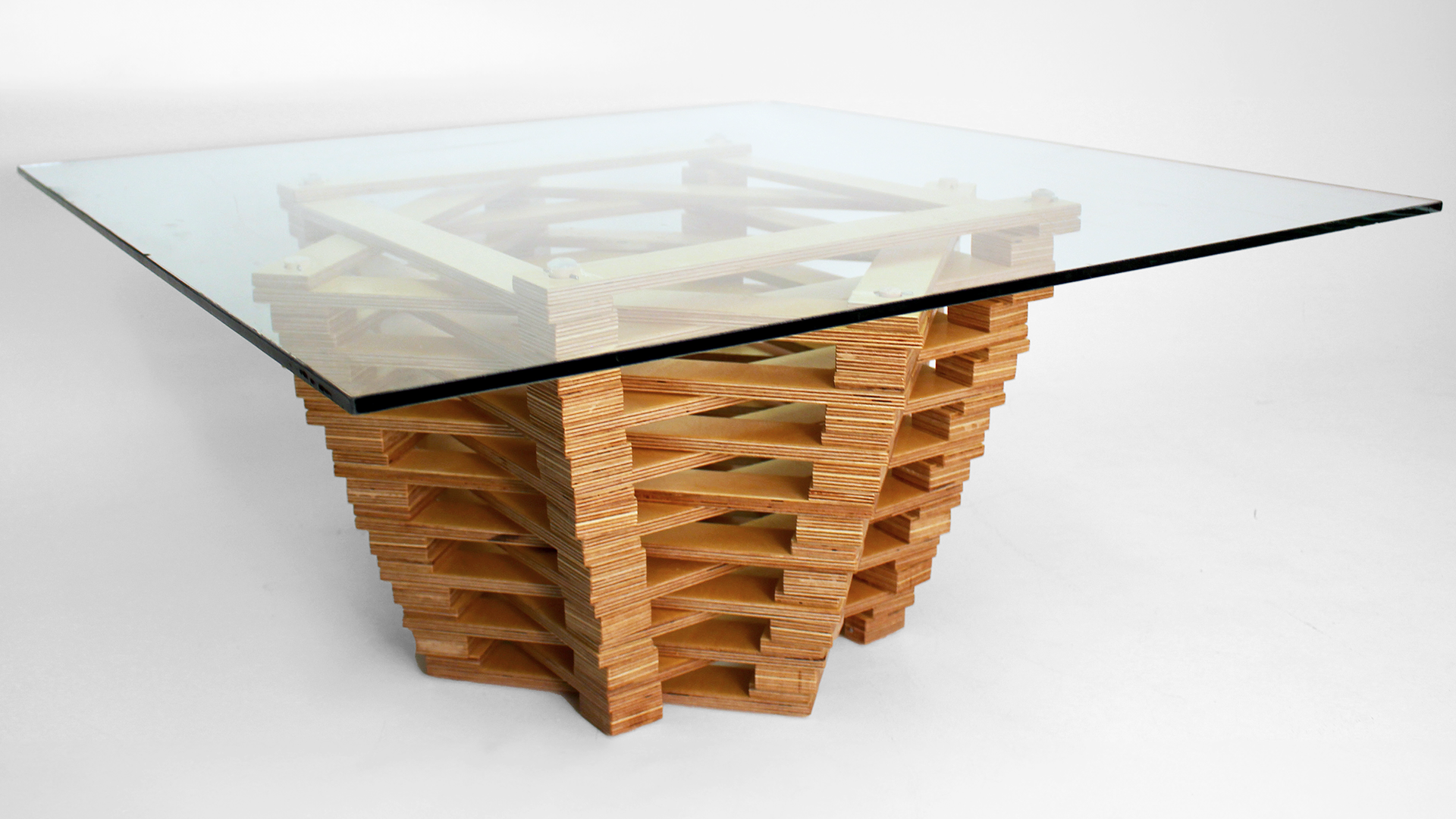 Stacked wood store coffee table