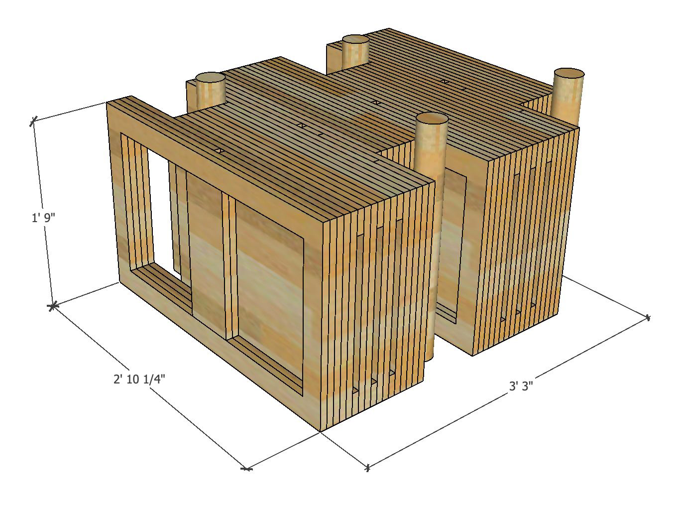 Disassembled structure for transport