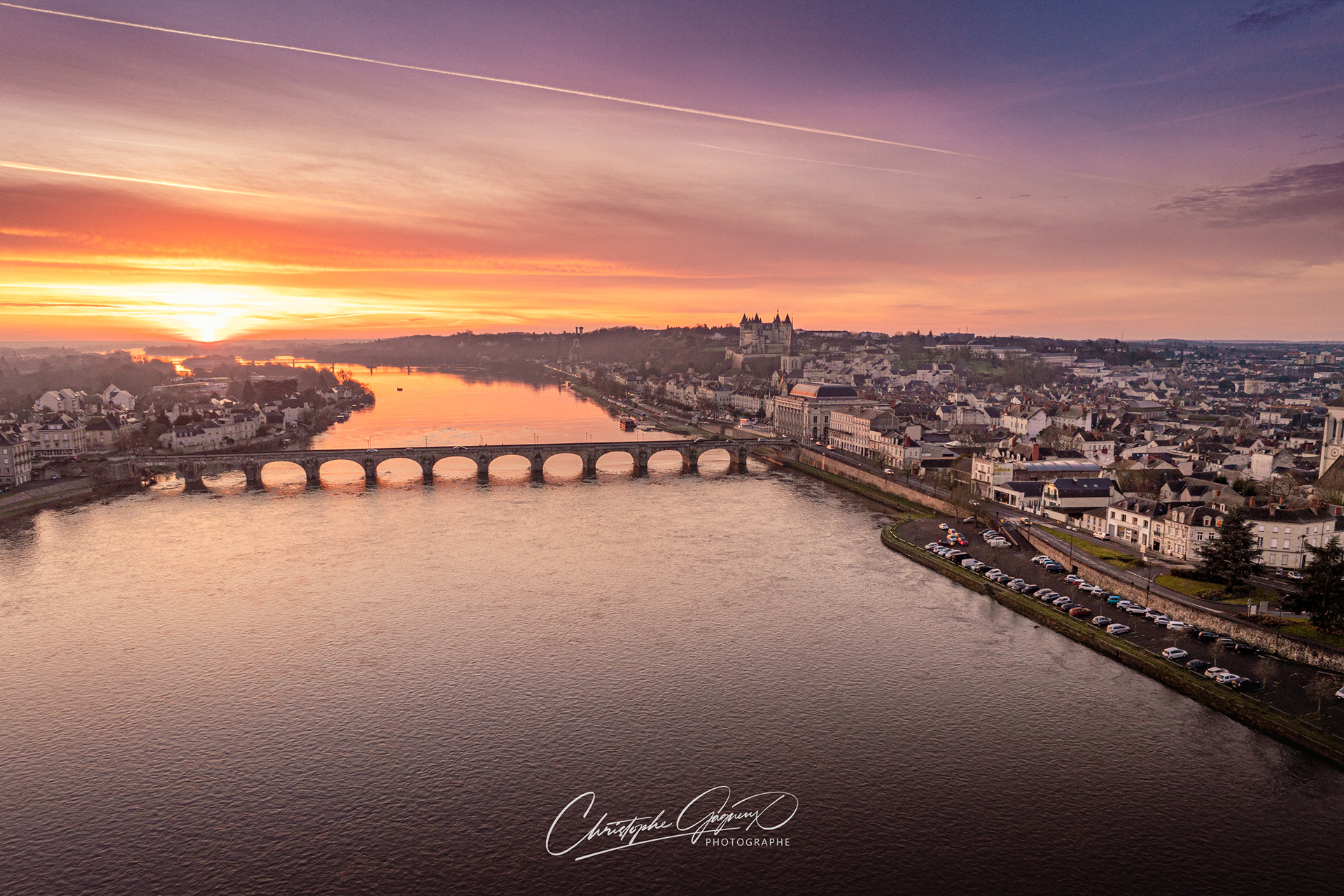 Saumur photo de drone