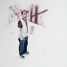 Scott - Big Issue seller - Where I live - Kings Cross Library display Artist 2019 (May-July)