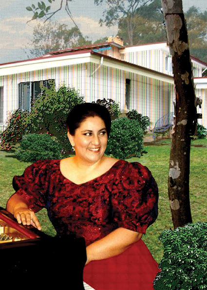 Marilyn at Oakdale -  part of installation at  2013  Hidden sculpture walk,  Rookwood cemetery, Tribute - Finalist in Hidden sculpture walk 2013 Caring for my dying brother Ged until he died (2008) provoked interest in death, impermanence and the creation of memories and mementoes. I developed  “Tribute Art” which celebrates the life of a loved person or place, to create legacies and memories.  Each tombstone is a tribute taking images of a deceased person from old photographs and placing them in a new context. Figures and landscapes are embellished with colour, texture, fabrics, drawings and objects that reference both the past and the present. The tombstones are wooden representing the cycle of life.