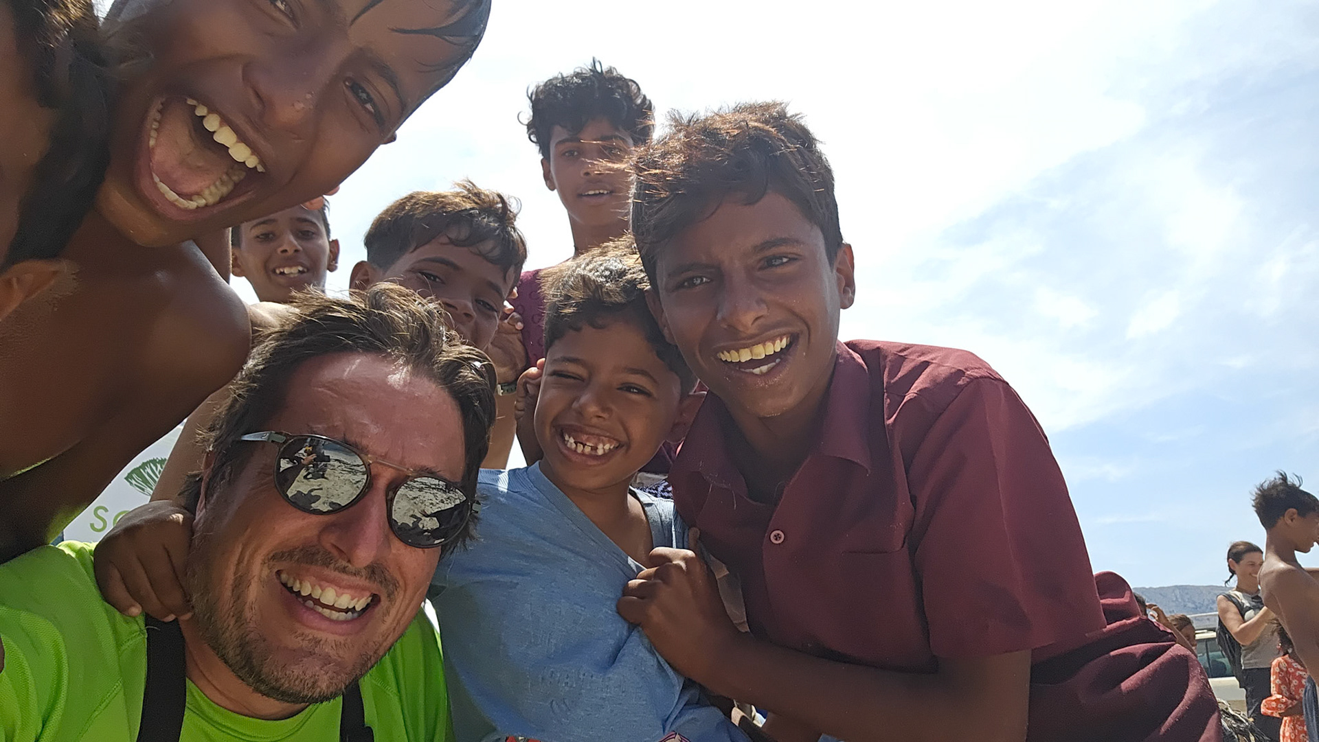 Welcome comitee at Qalansiyah Beach