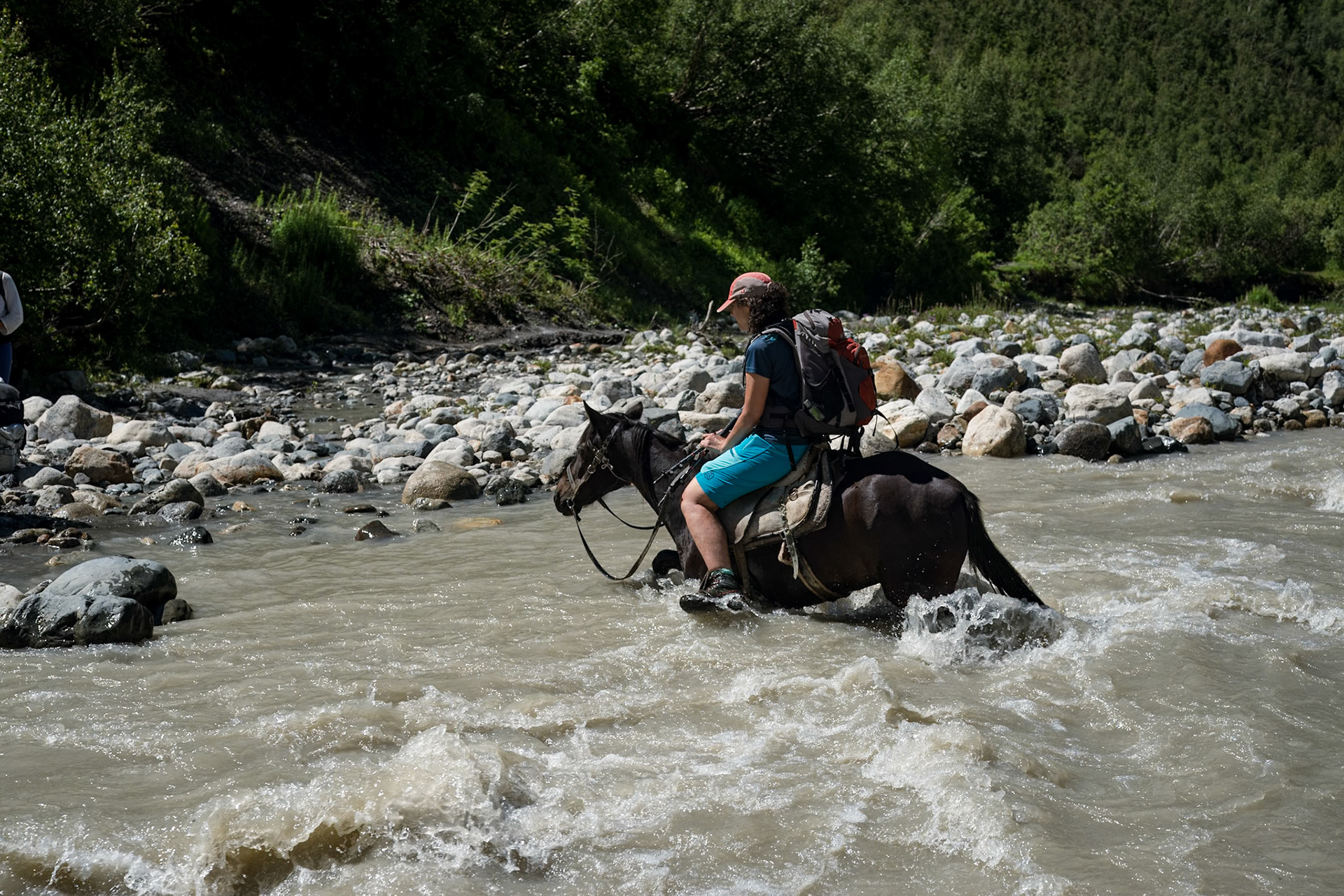Crossing the Adishichala River.