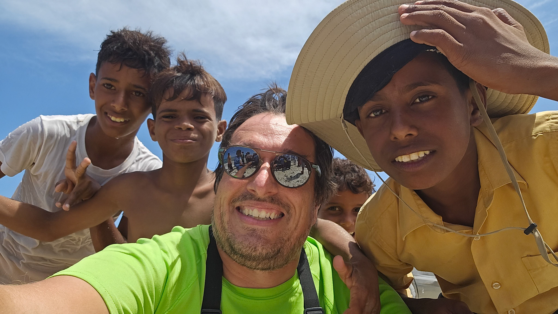 Welcome comitee at Qalansiyah Beach