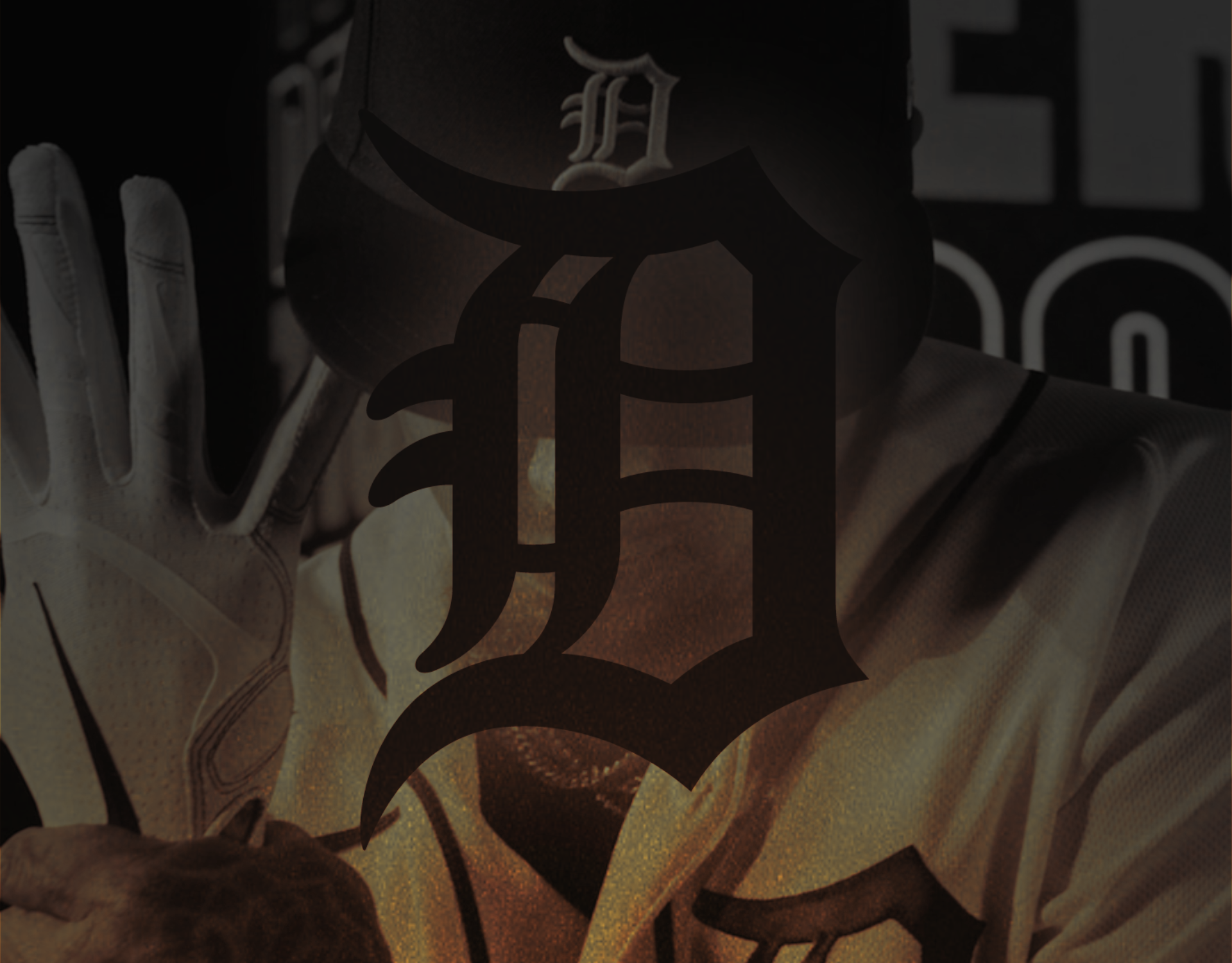 Detroit Artwork Black and White: The Detroit Tigers D