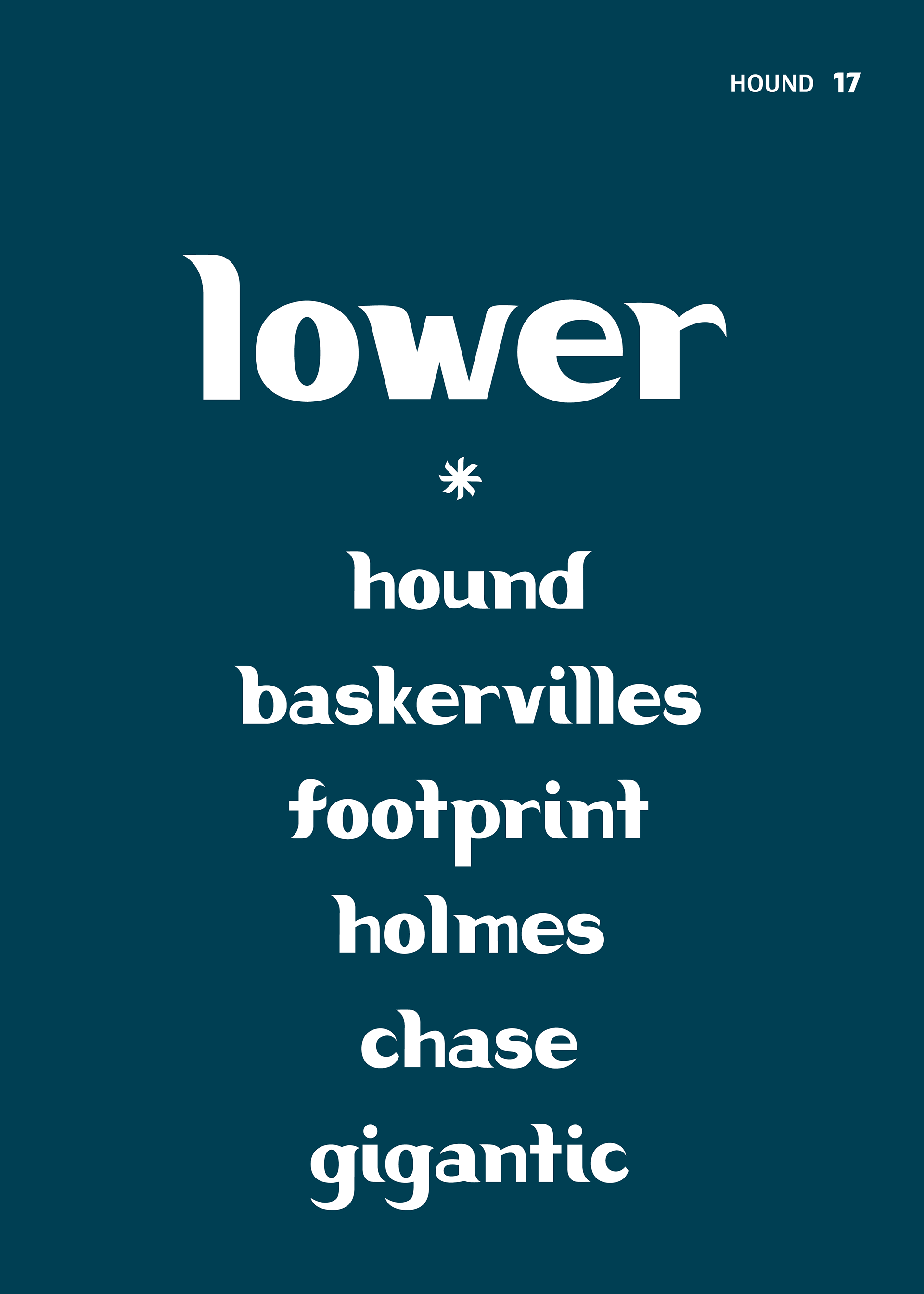 Hound in lowercase words