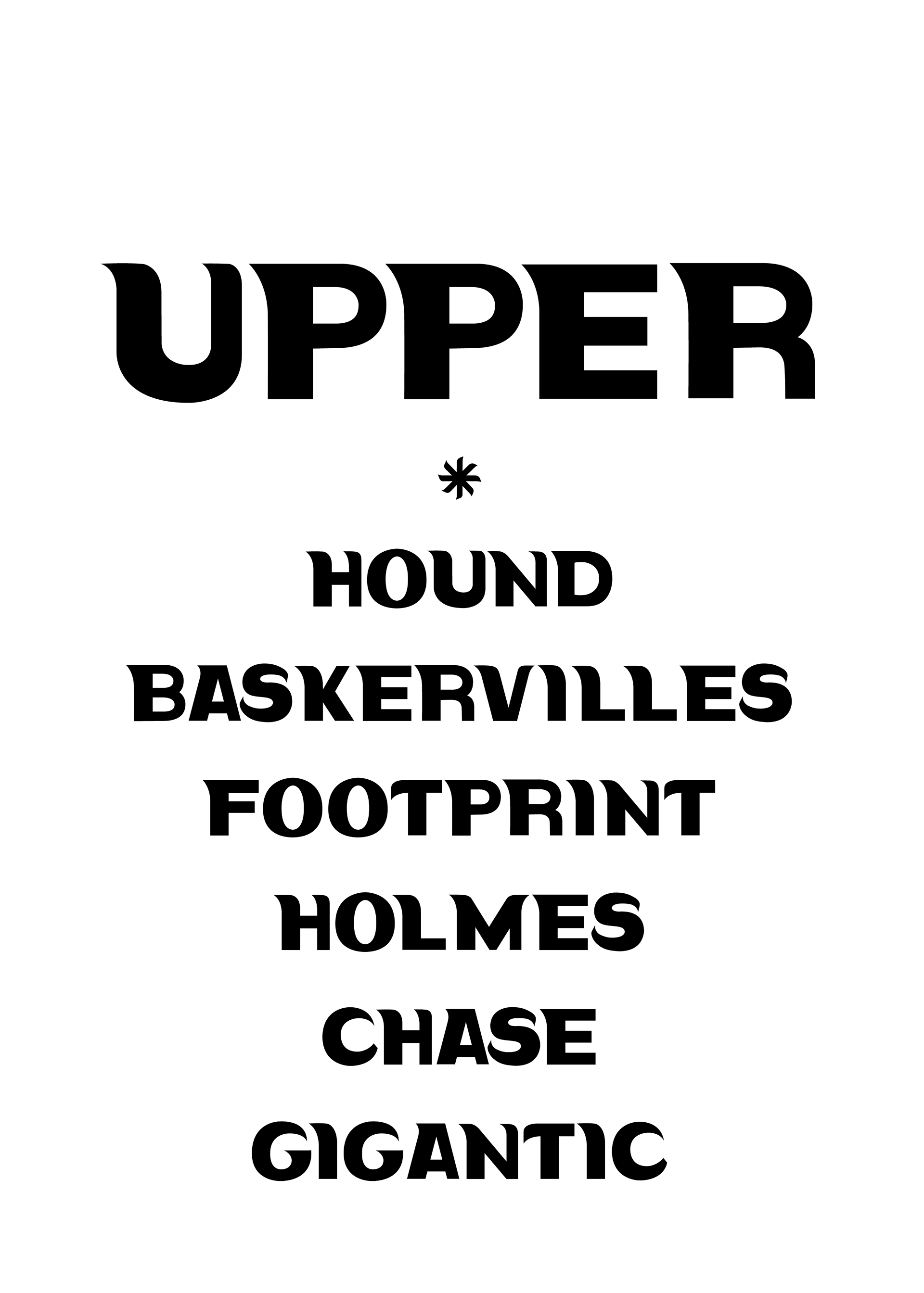 Hound in uppercase words