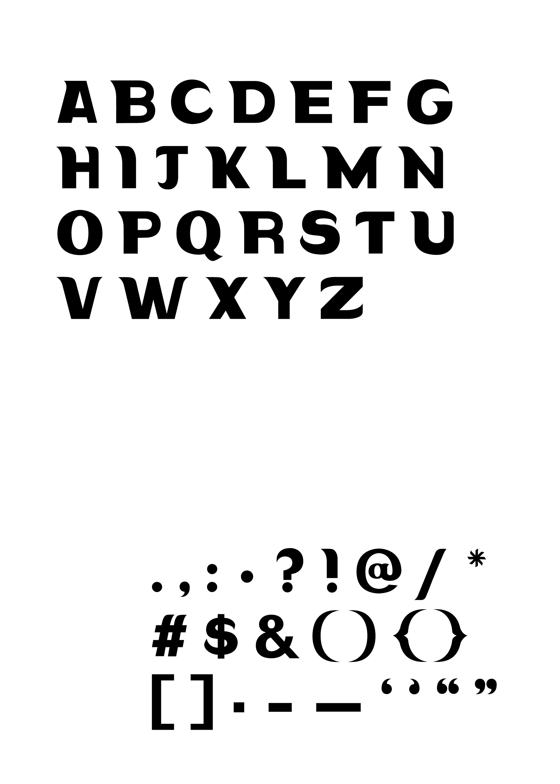 Uppercase letters and glyphs