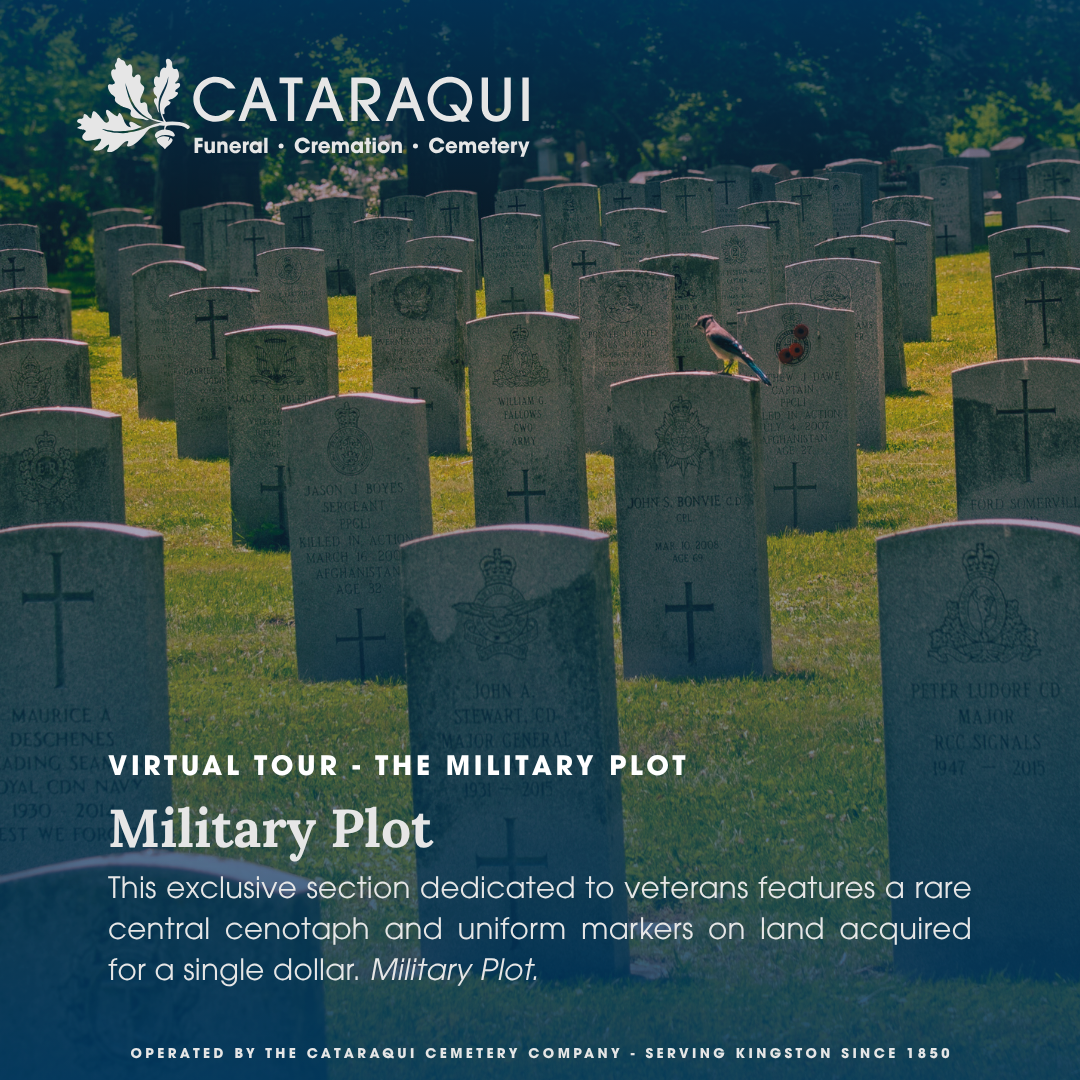 Honouring our veterans. Highlighting the beautifully maintained Military Plot serves to educate the public on the cemetery's role in preserving local and national military history.