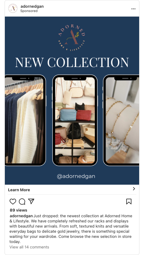 Adorned Home & Lifestyle "NEW COLLECTION" Mockup