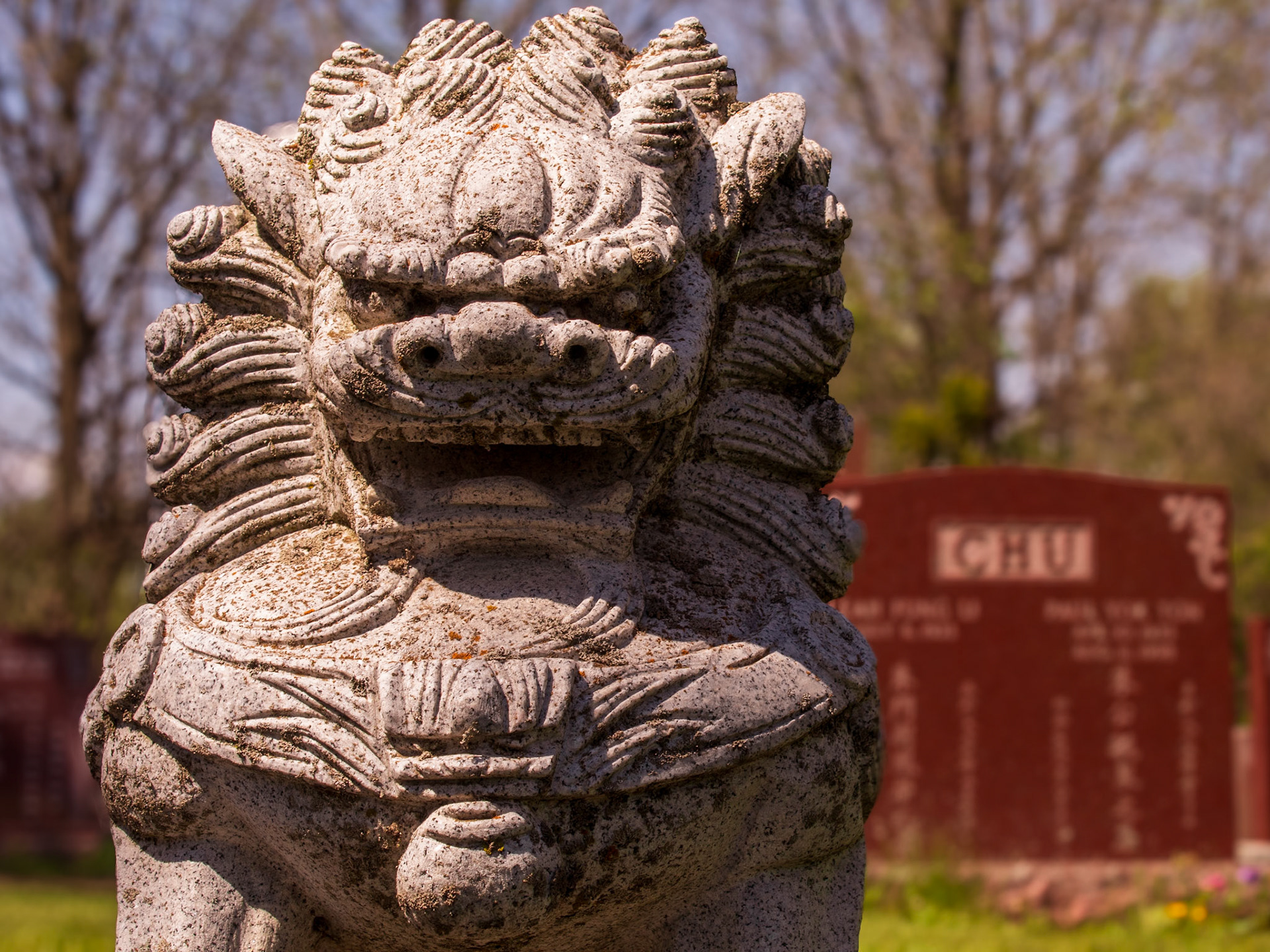 A detail shot of the unique stonework and historical monuments found on the grounds. Images like this were used to anchor our educational "Did You Know?" posts and virtual tours, showcasing the rich local history.