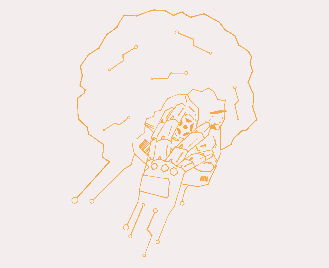 Vector illustration establishing the visual identity for the campaign, combining organic human features with mechanical integration.