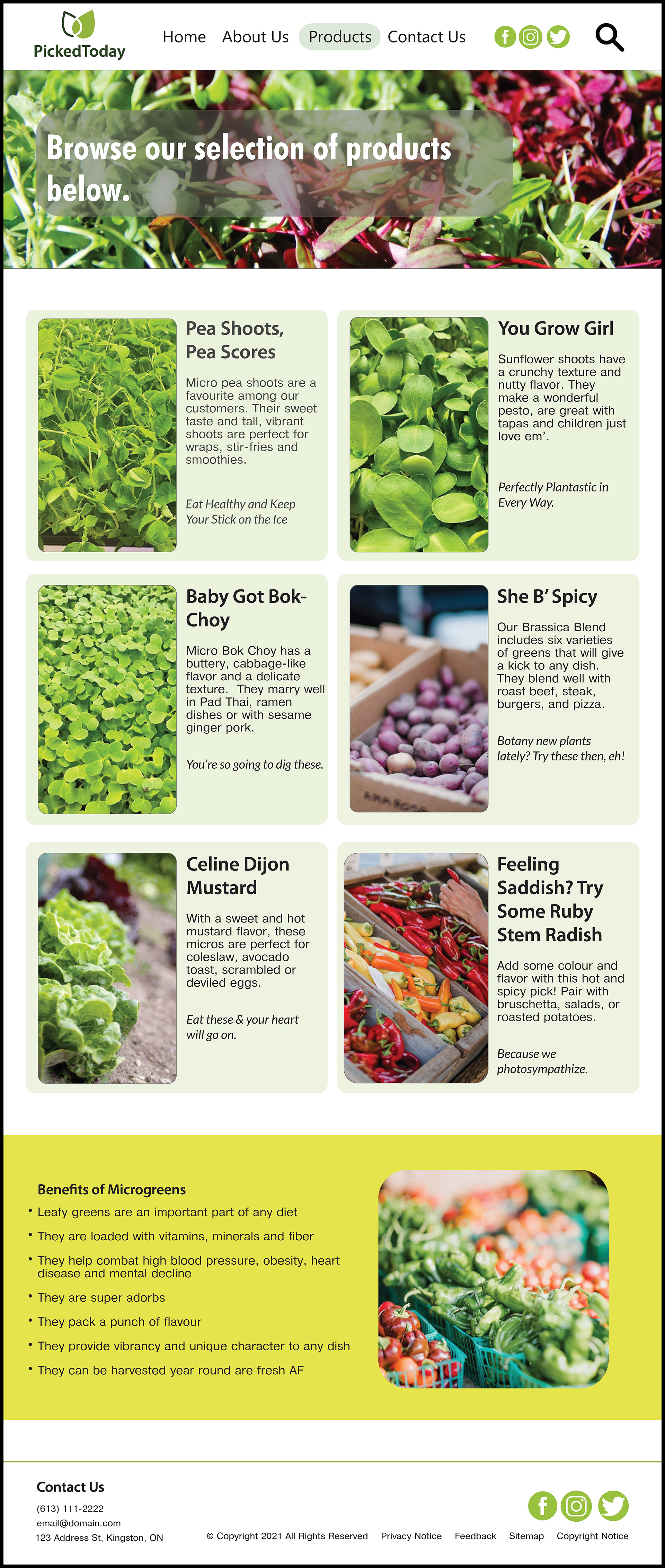 Products Page