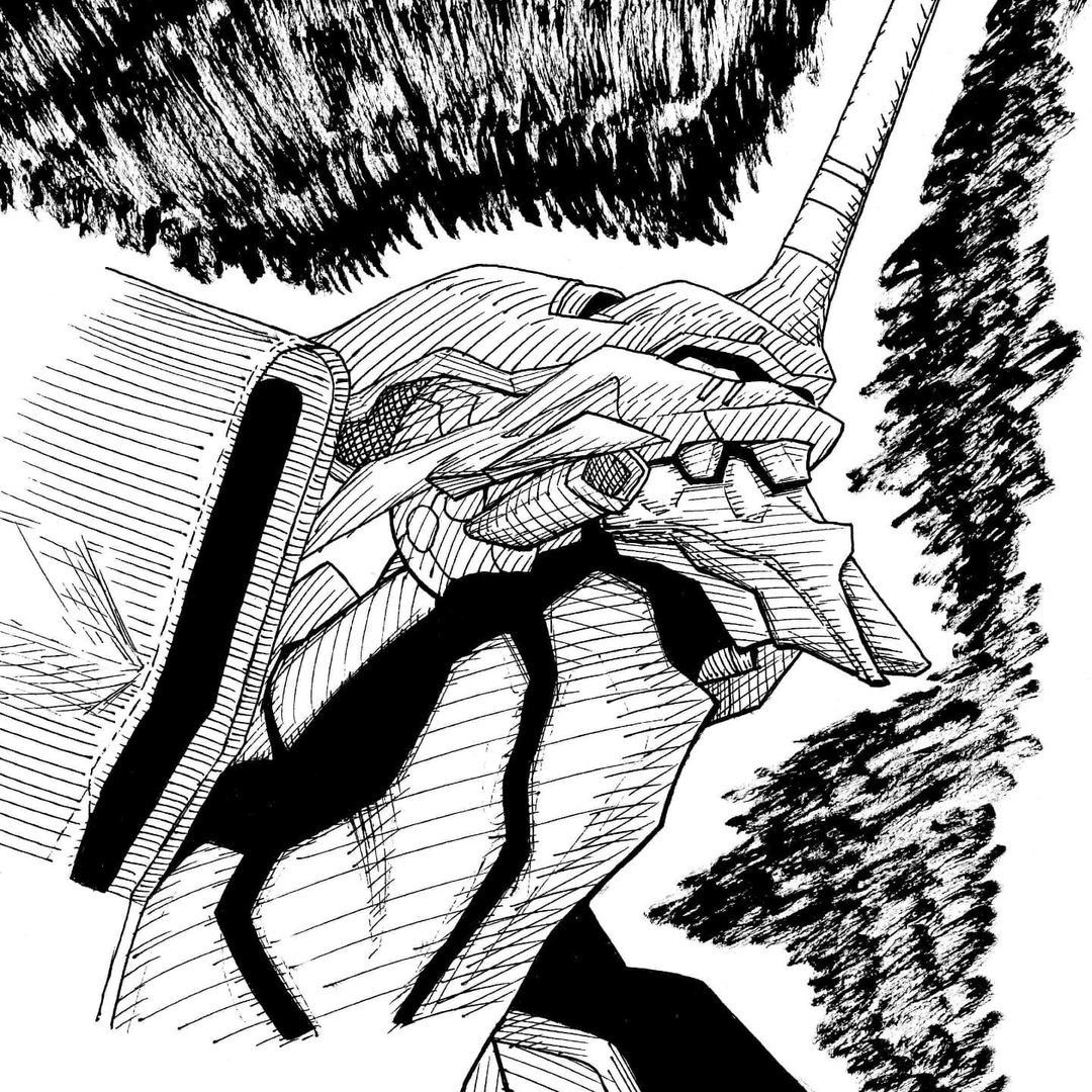 Eva Unit 001 - Pen and Ink