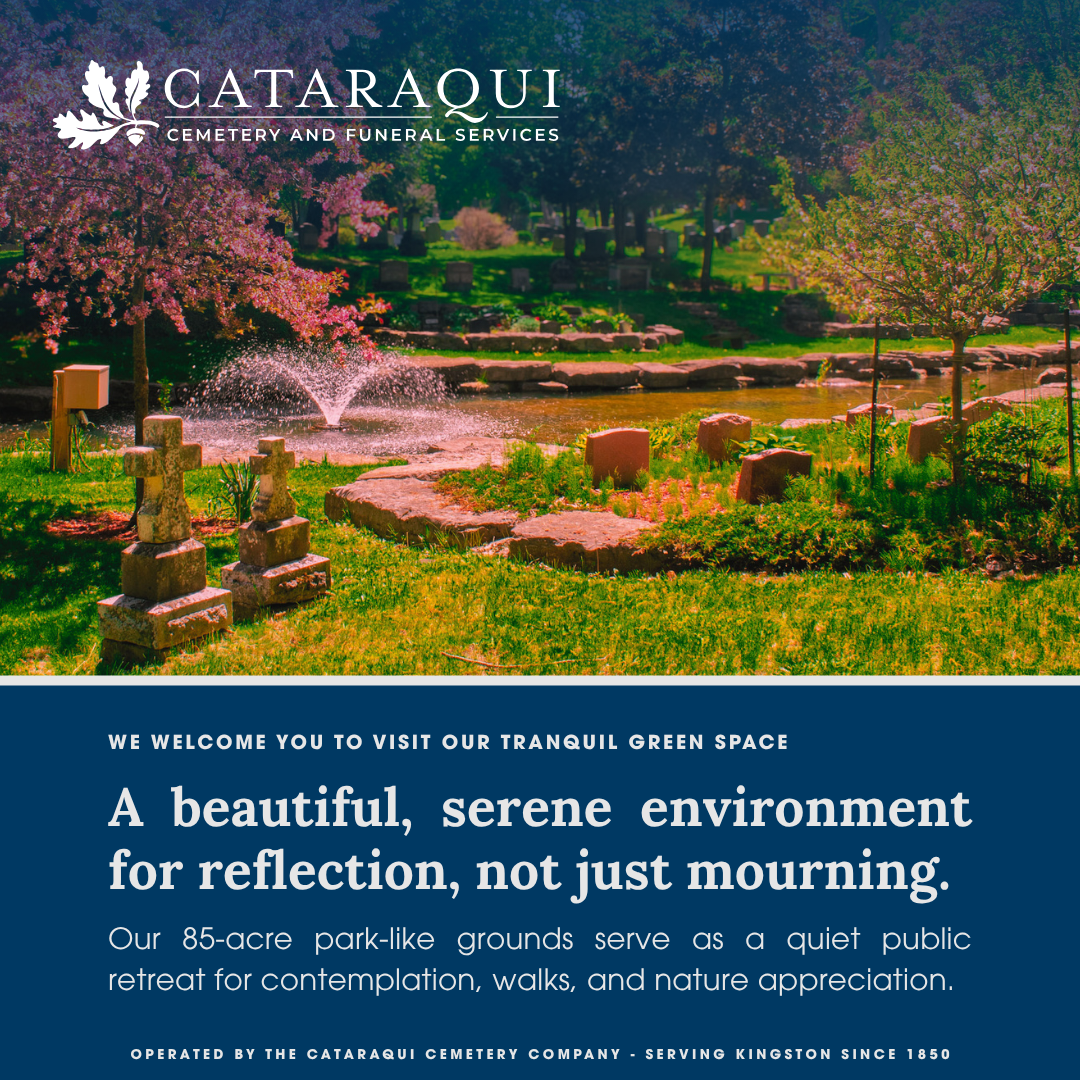 Highlighting the serene natural landscape. This graphic connects the cemetery's historical identity as a peaceful green space with modern community engagement goals.