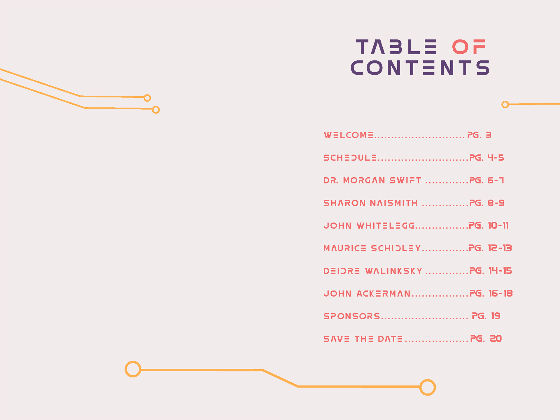 Flyleaf Page and Table of Contents