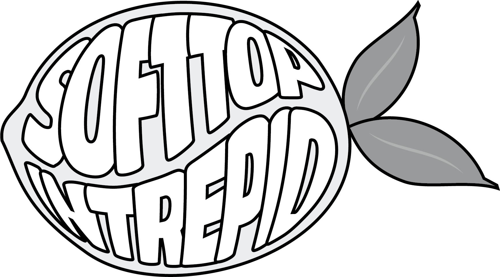 Grayscale variation of the Soft Top Intrepid logo.