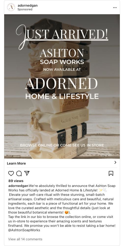 Adorned Home & Lifestyle "JUST ARRIVED" Mockup