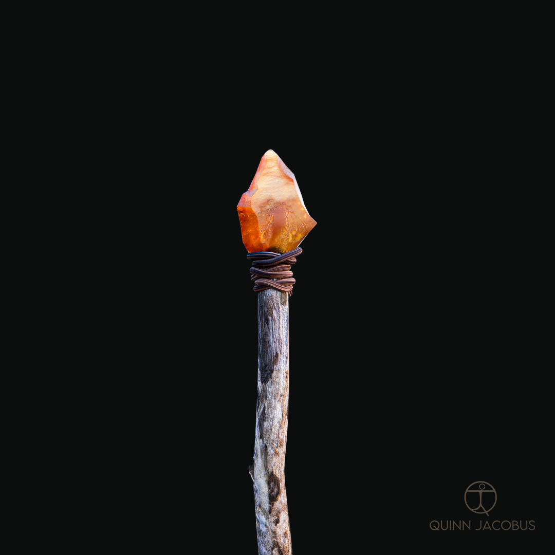Levallois point gold flint spearhead