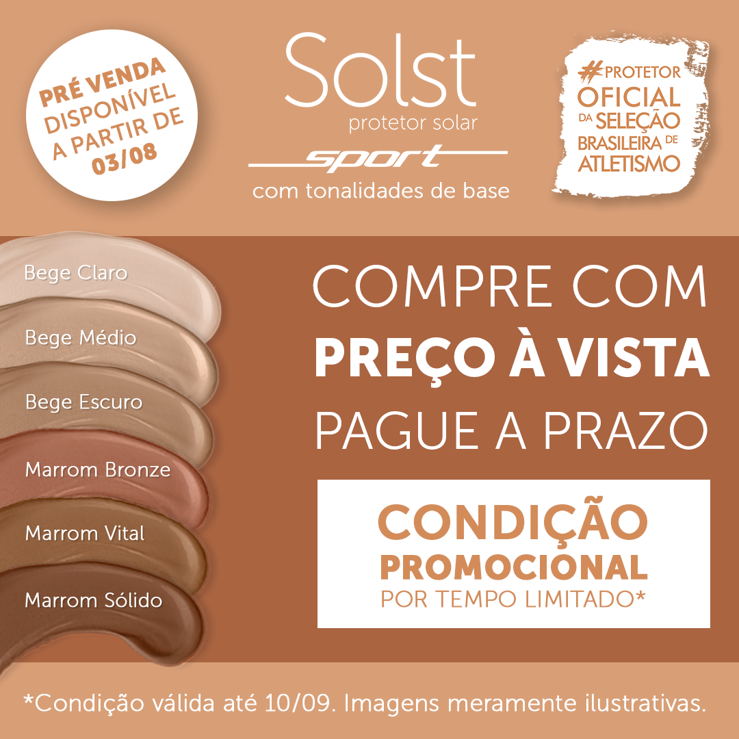 Solst Sport FPS 60 Protetor Solar Toque Seco Marrom Sólido 55g