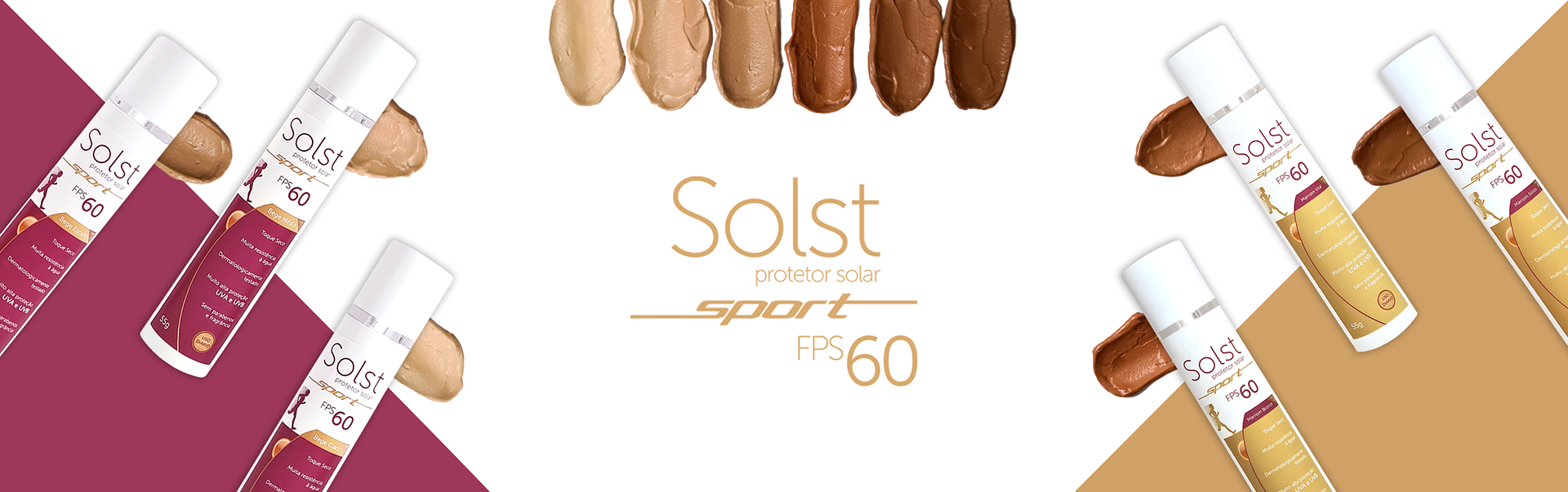 Solst Sport FPS 60 Protetor Solar Toque Seco Marrom Sólido 55g