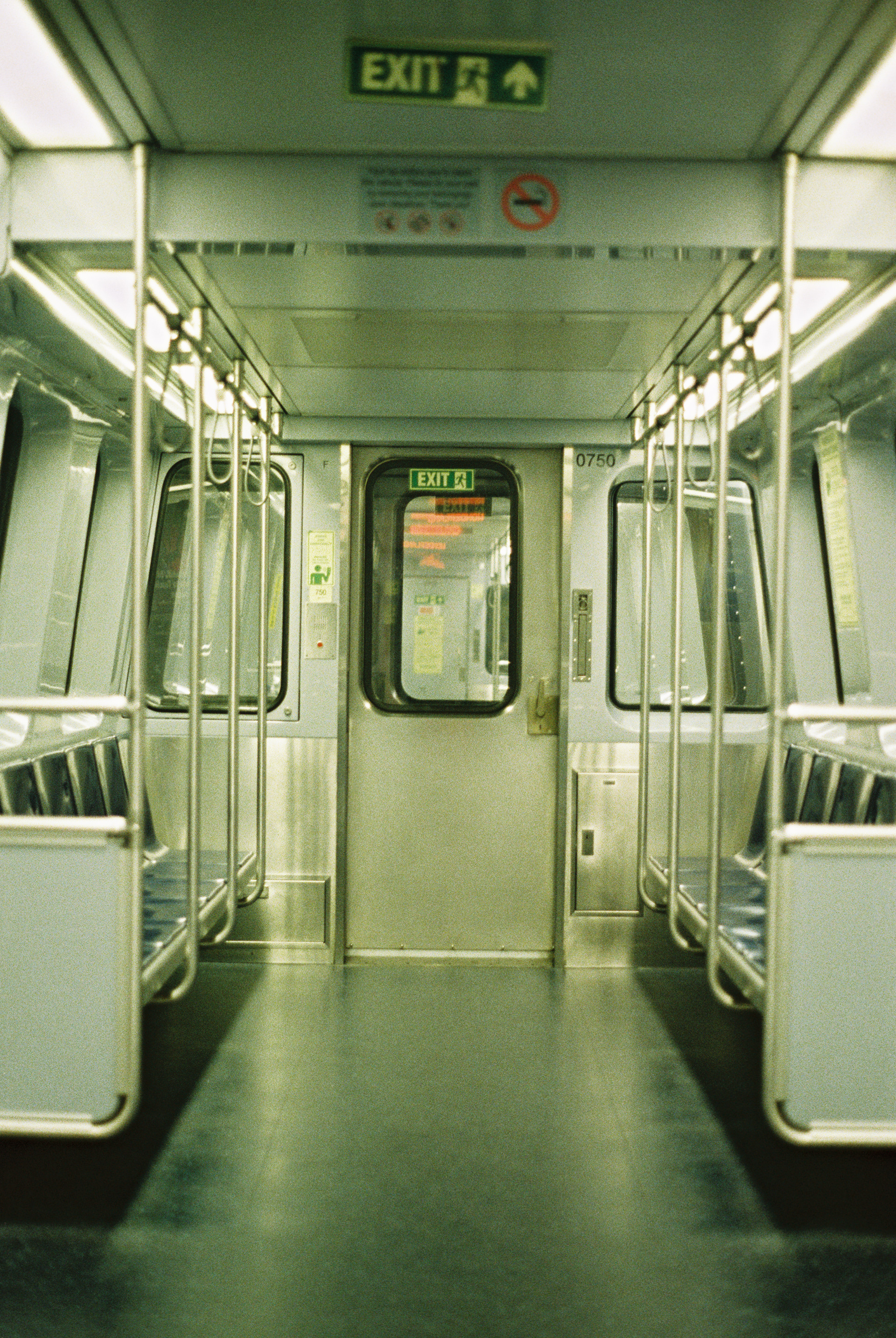 Empty Blue Line Car