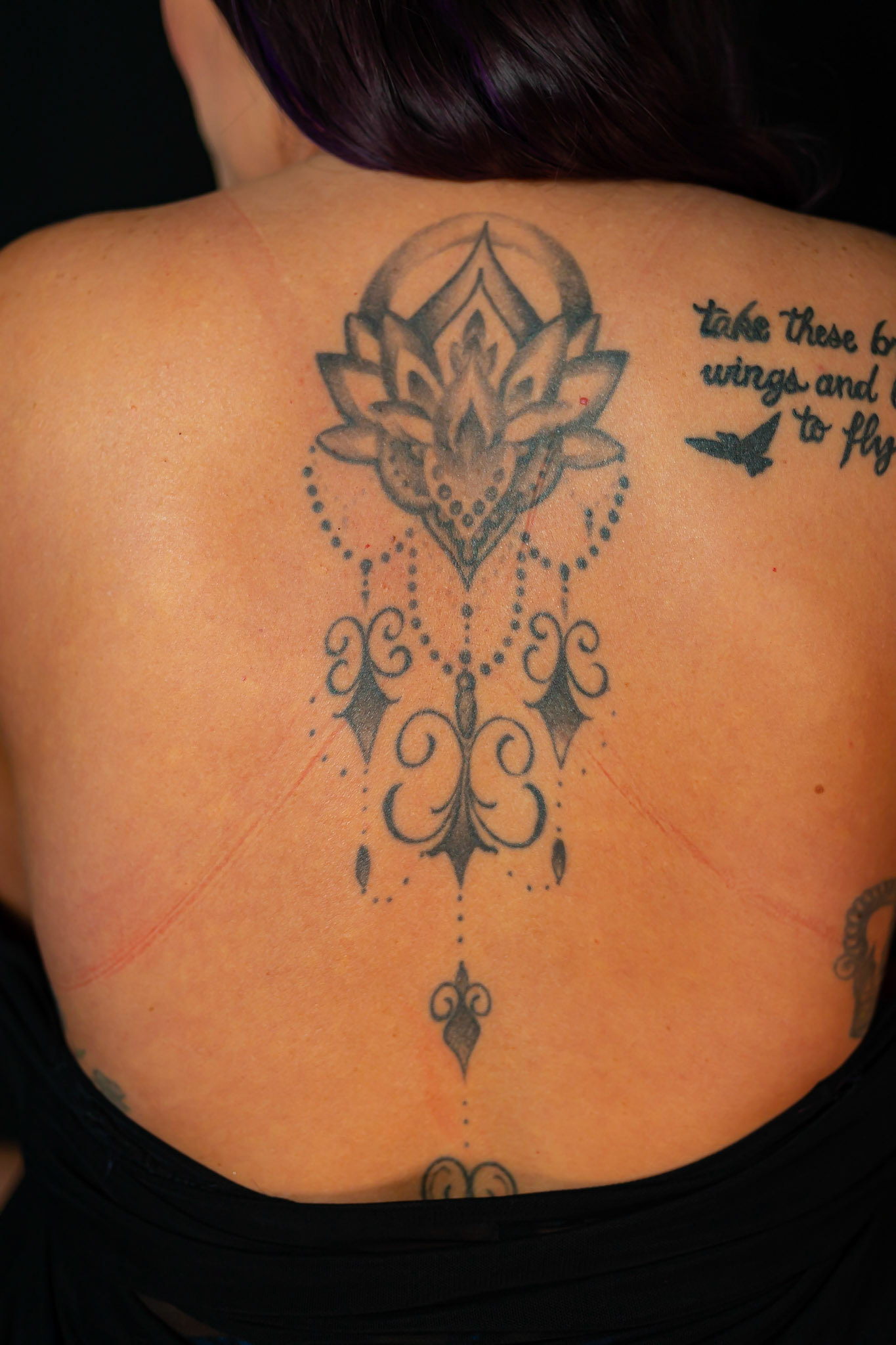 Mandala I got because I was going through a hard time. Trying to heal myself and the mandala represents that.