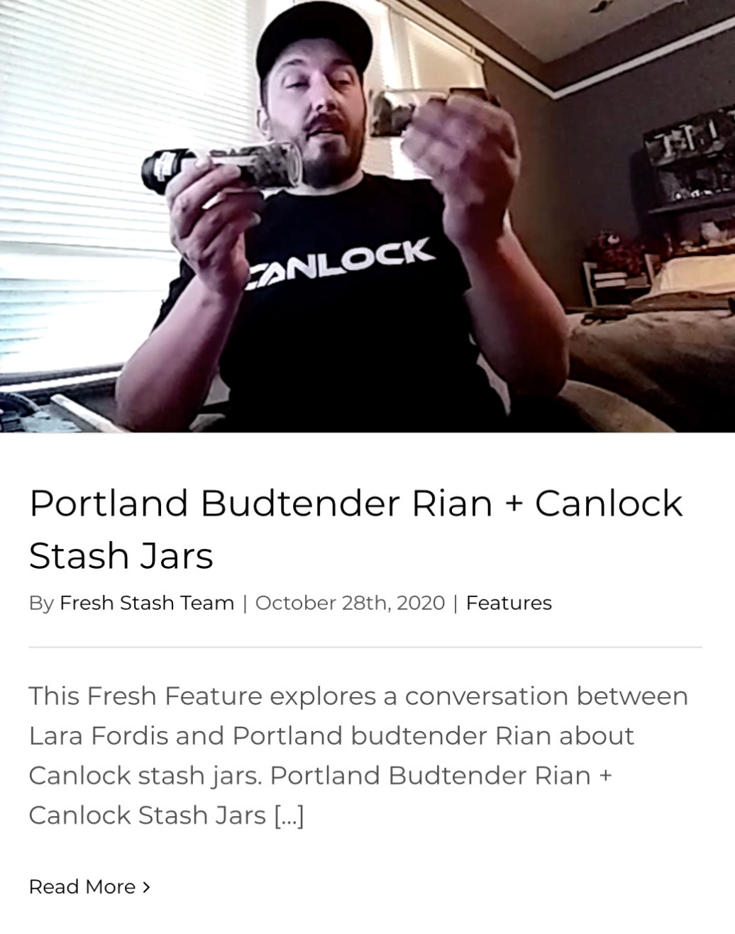 Portland Budtender Rian + Canlock Stash Jars by Fresh Stash Team