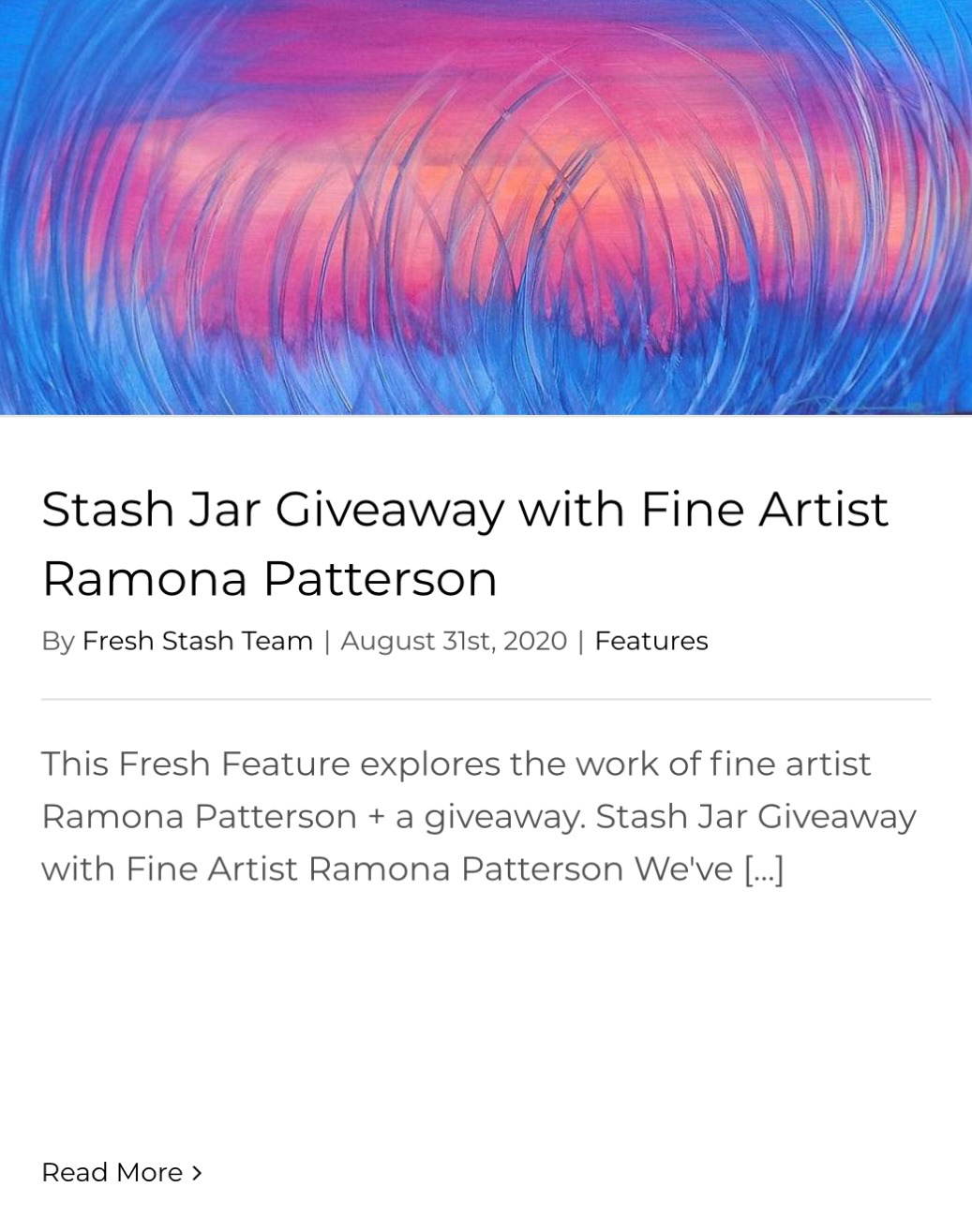 Stash Jar Giveaway with Fine Artist Ramona Patterson by Fresh Stash Team