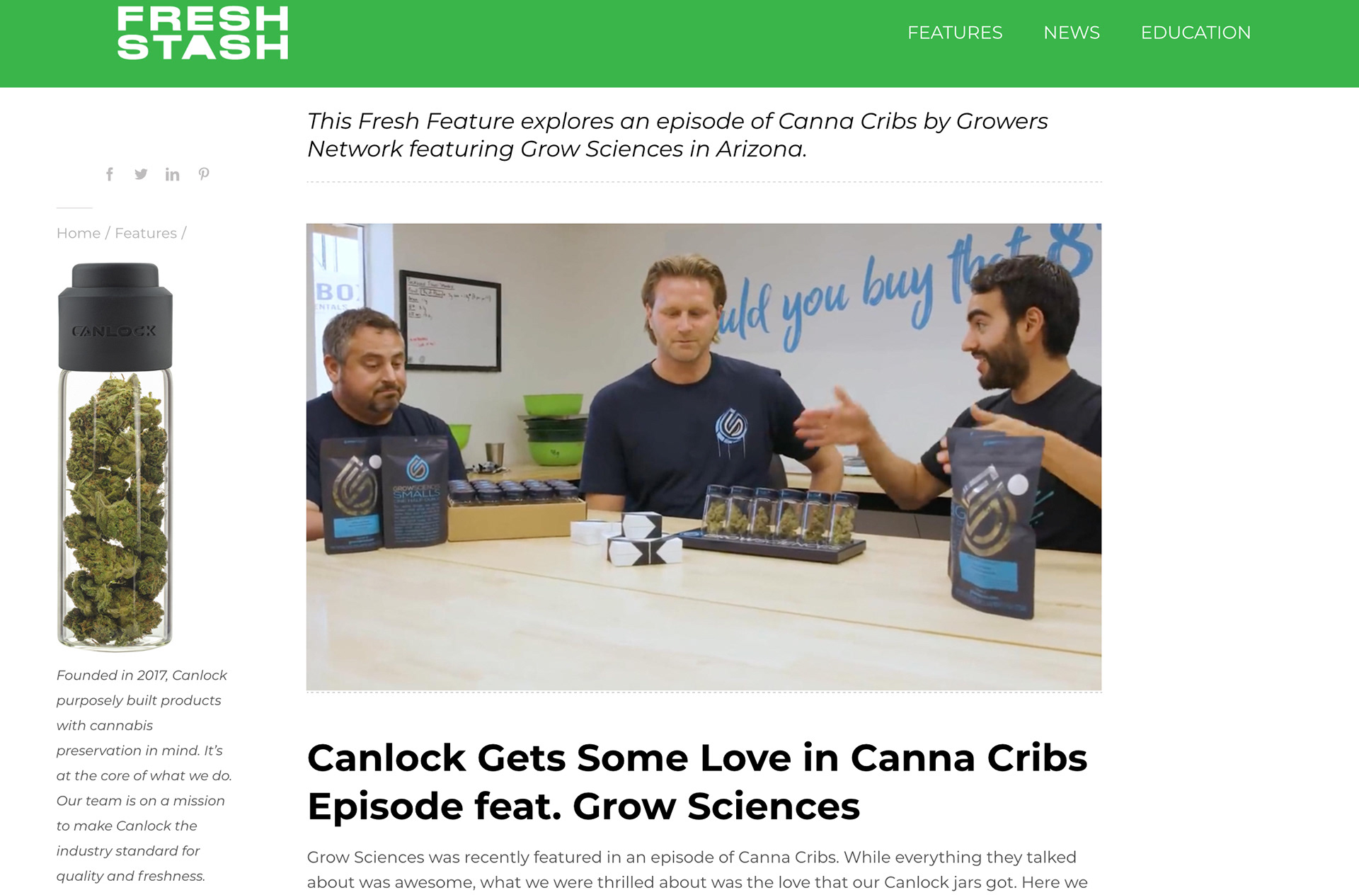 Blog Preview: Canlock Gets Some Love in Canna Cribs Episode feat. Grow Sciences