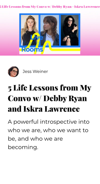 Blog: 5 Life Lessons from My Convo w/ Debby Ryan and Iskra Lawrence