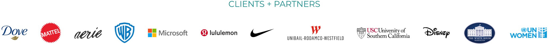 Jess Weiner’s clients + partners include Dove, Mattel, Aerie, Warner Bros, Microsoft, Lululemon, Nike, Unibail-Rodamco-Westfield, University of Southern California (USC), Disney, The White House, UN Women + more.