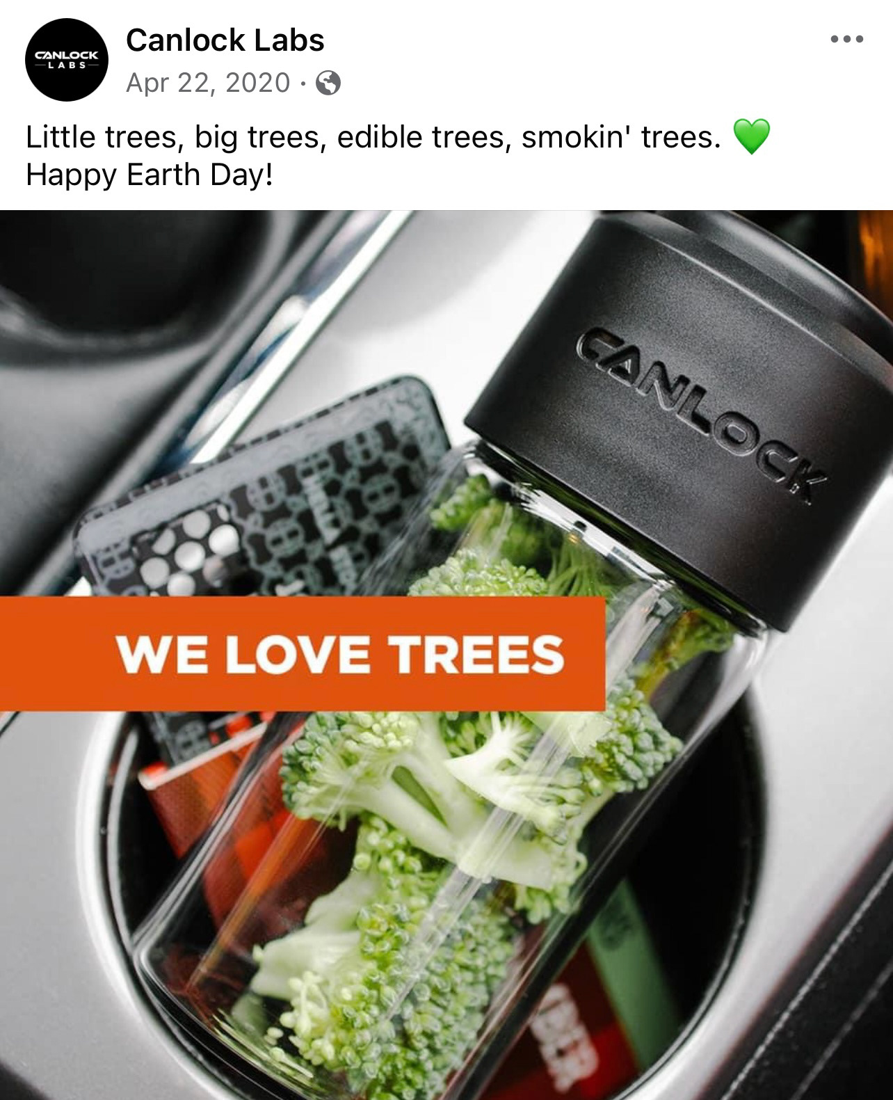 Little trees, big trees, edible tress, smokin’ trees. 💚 Happy Earth Day! — Play on words since you can’t show flower on FB.