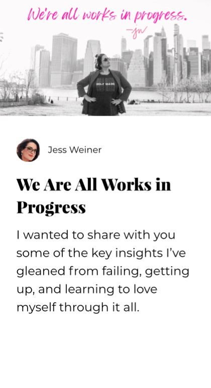 Blog: We Are All Works in Progress