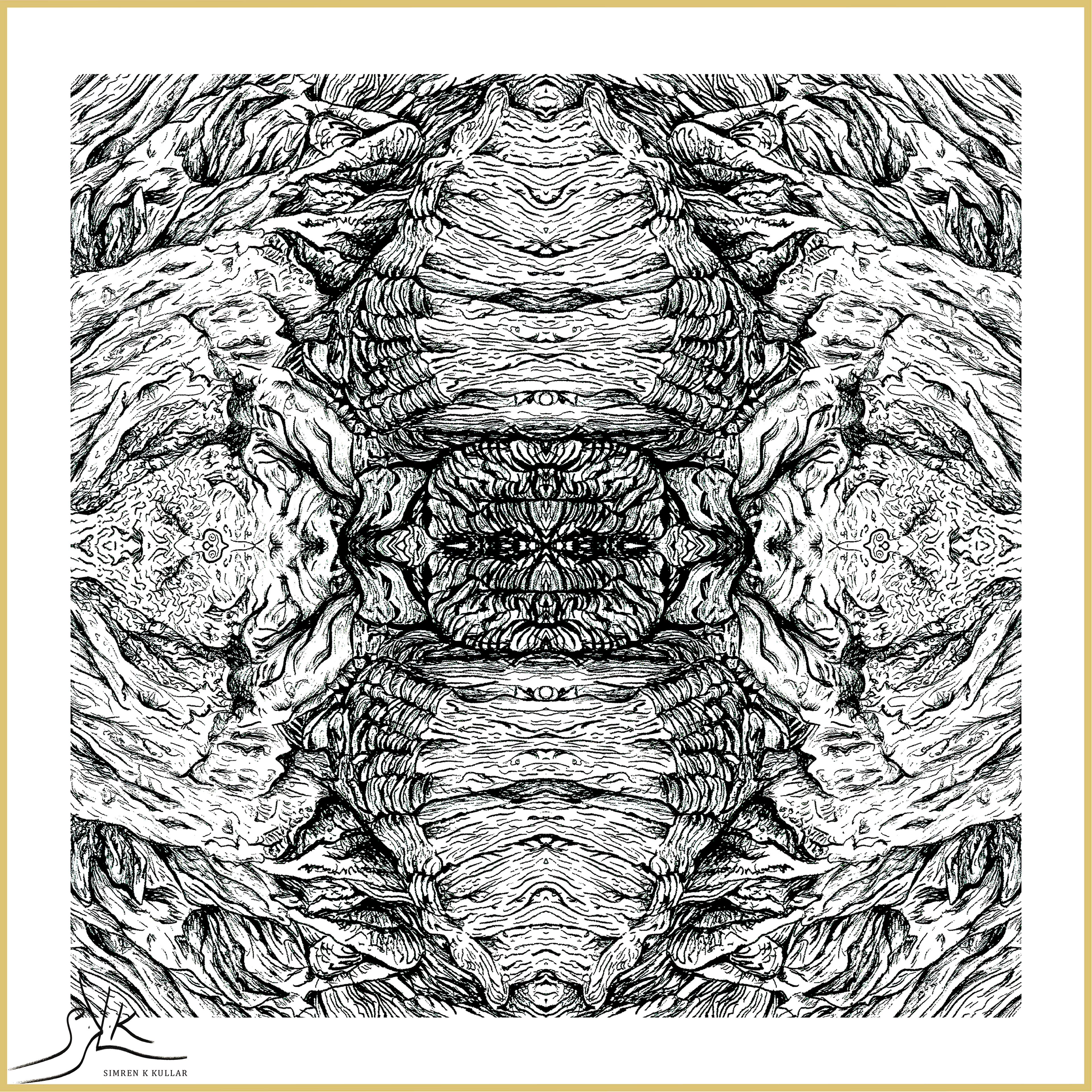 'Parallel Creatures' Fineliner Pen, Hand Illustrated
